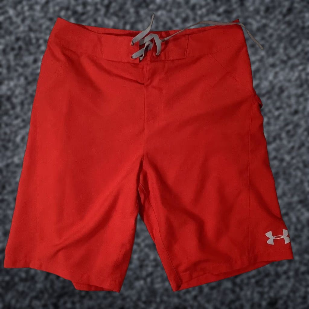 Under Armour Under Armour Board Shorts Mens Size 30 Red Polyester Loose 9in Inseam Beach Surf Pockets Logo Casual Regular Size US 30 / EU 46 - 1 Thumbnail