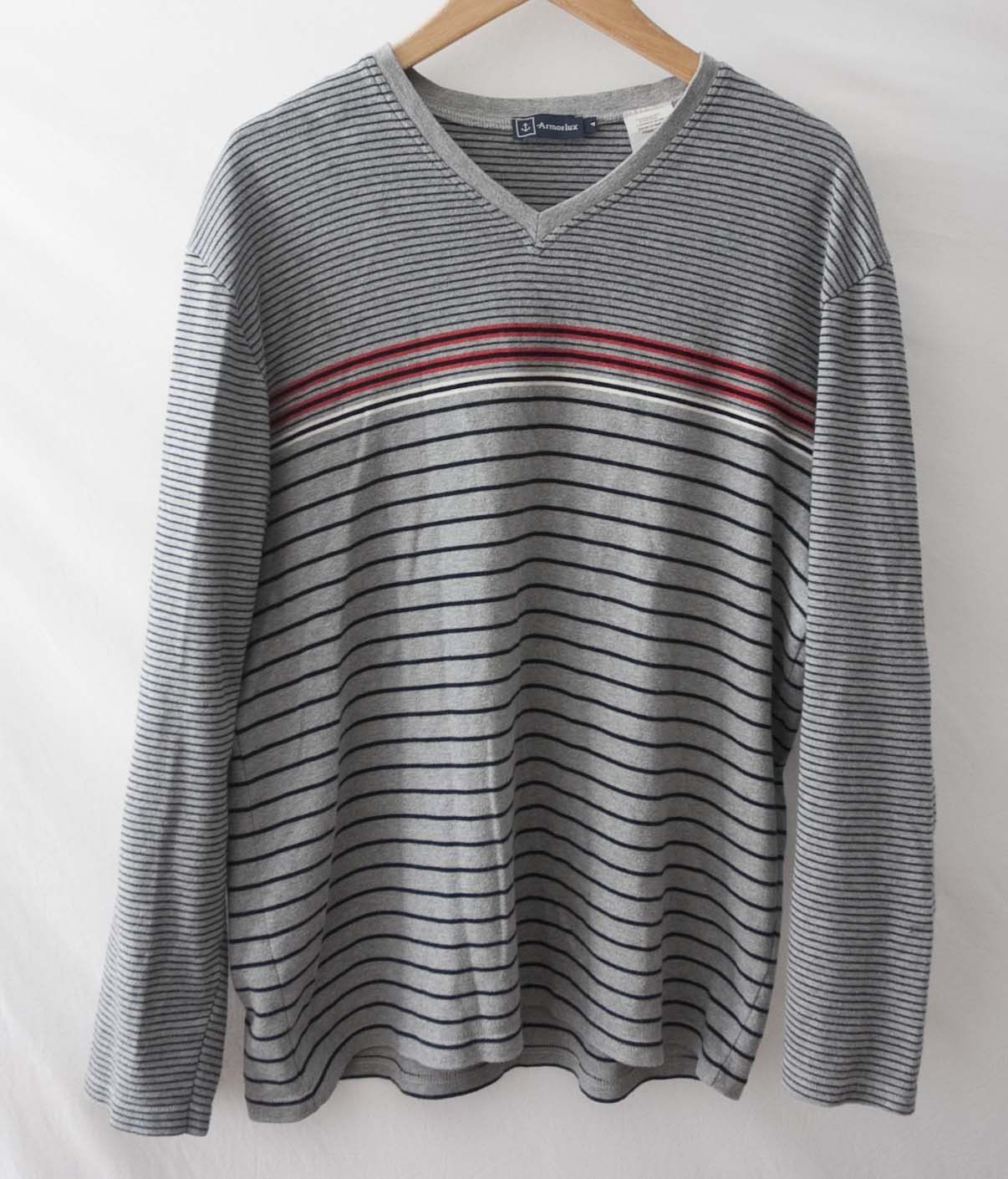 Armor-Lux Armor Lux Sweater Breton Stripe Size 4/ L Gray Size US L / EU 52-54 / 3 - 2 Thumbnail