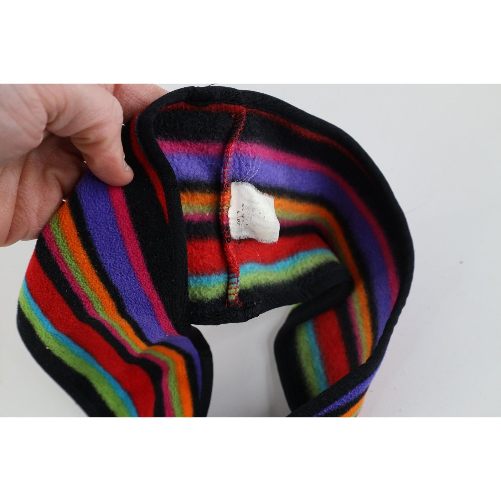 Vintage Vintage 90s Rainbow Striped Fleece Winter Headband Size ONE SIZE - 5 Thumbnail