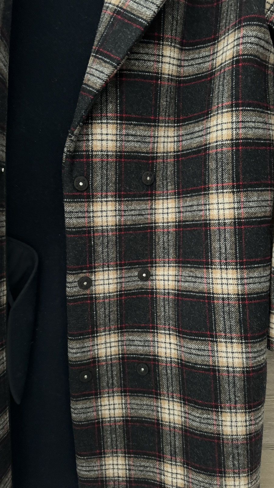 Designers Remix Two-Breasted Wool Checkered Coat
