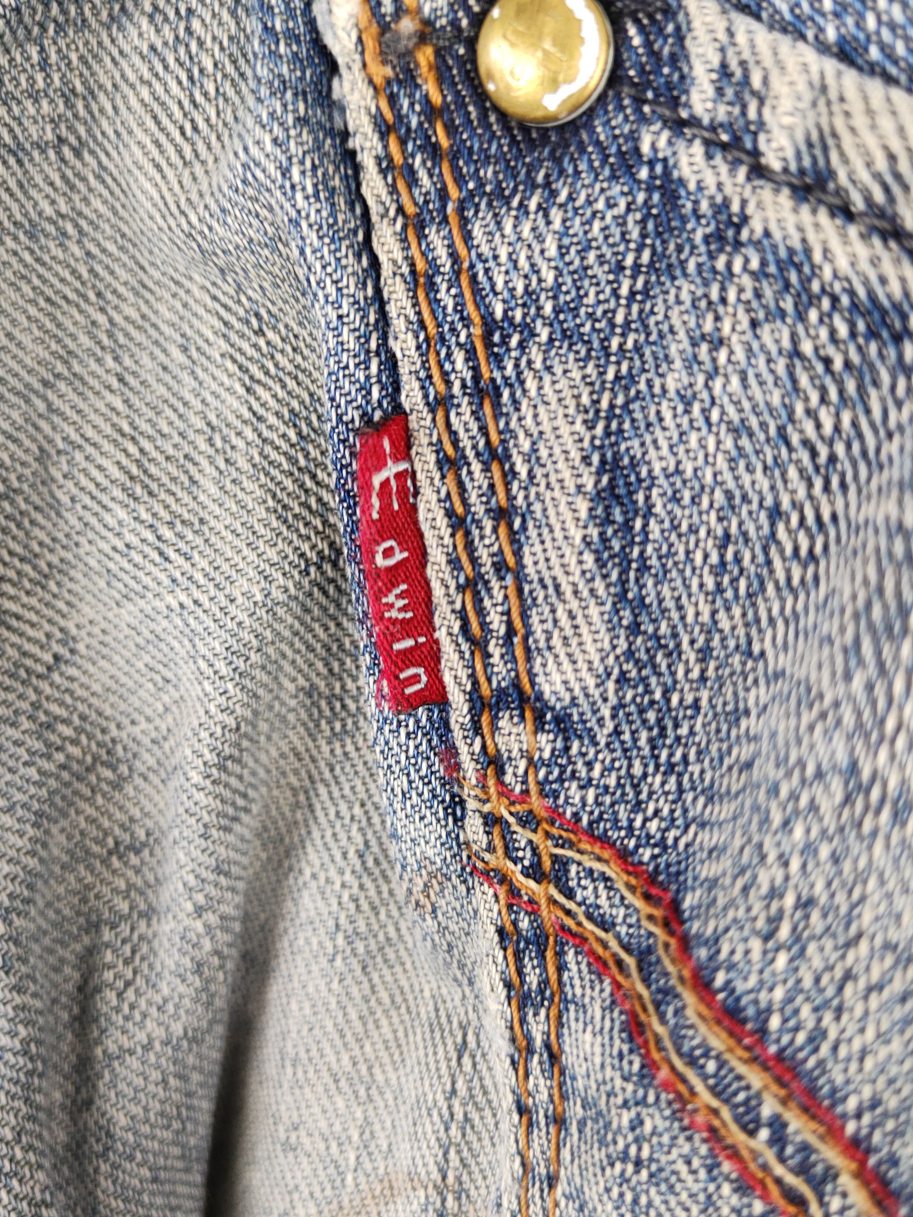 Edwin Edwin E Function Blue Faded Distressed Ripped Jeans #S1681 Size US 33 - 9 Thumbnail