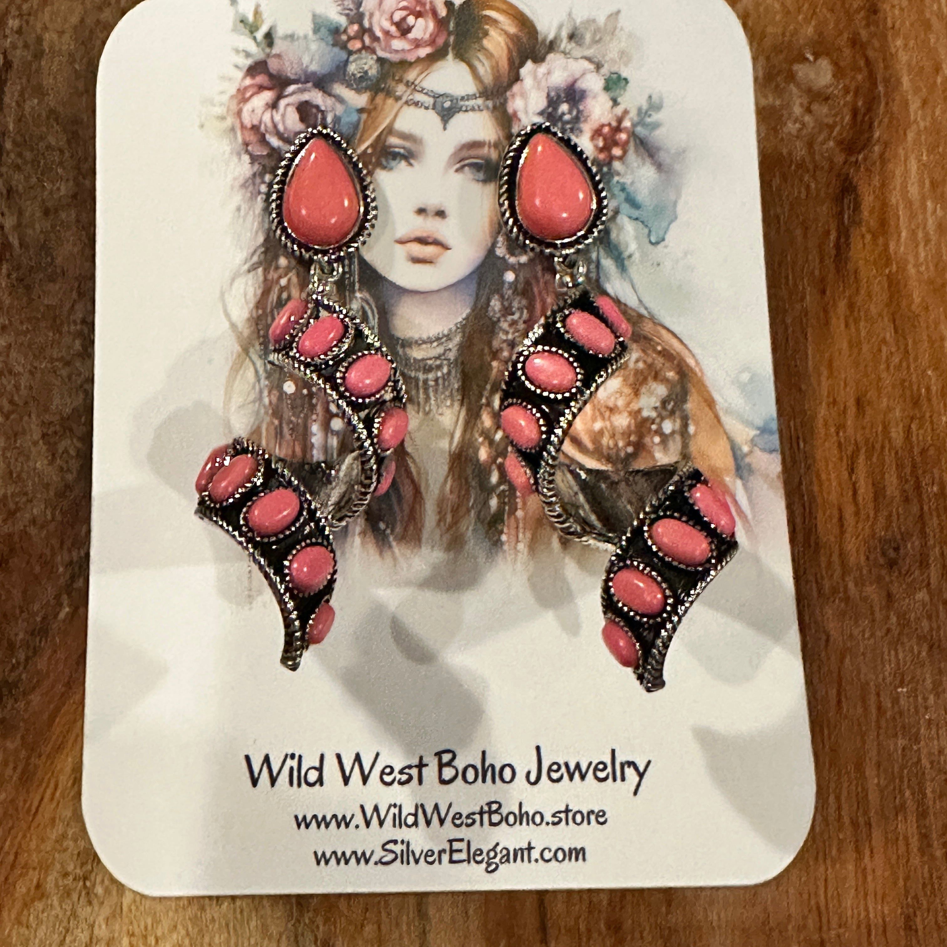 Other Boho Hippie Chic Peachy Dreams Teardrop Western Dangle Earri Size ONE SIZE - 5 Thumbnail
