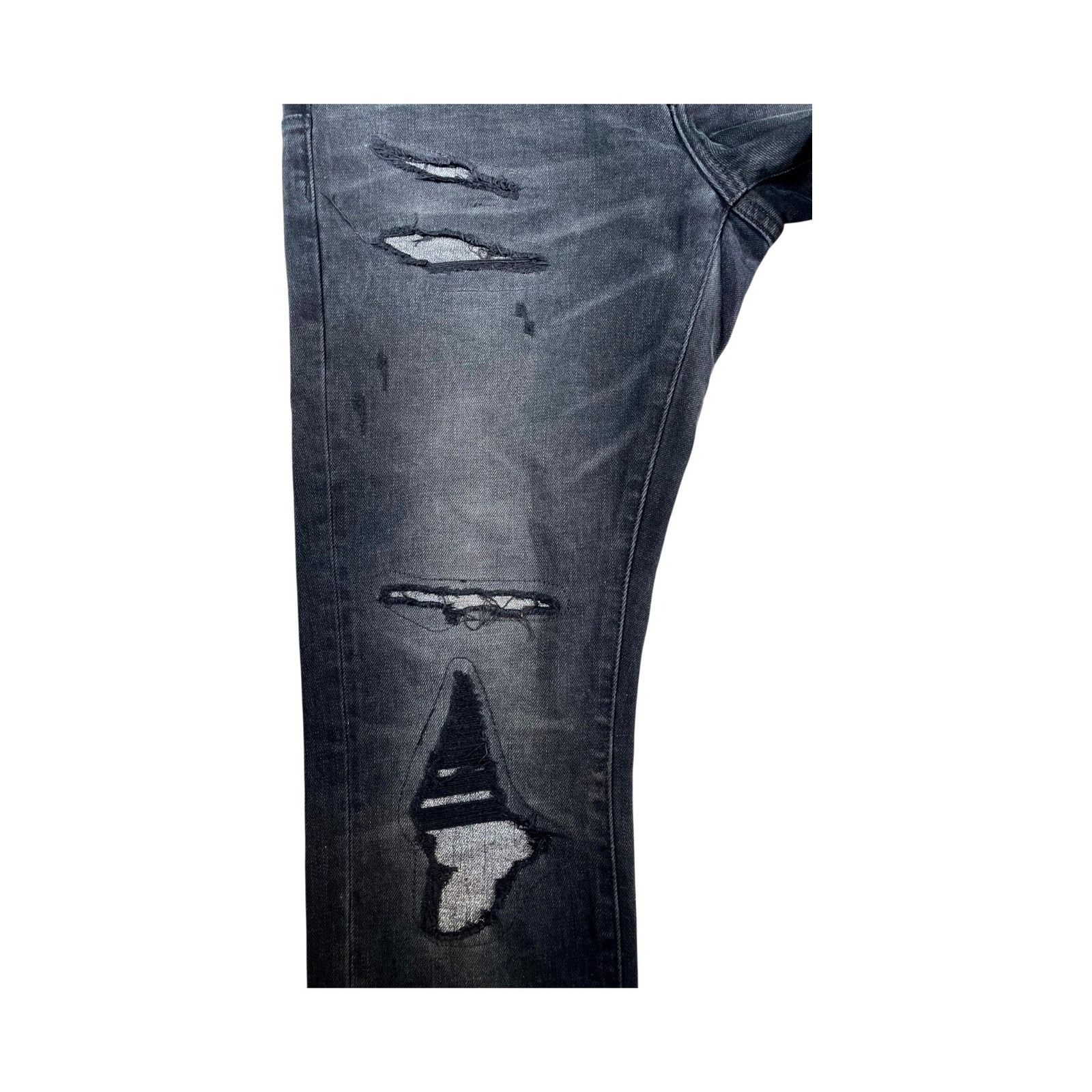 Purple Brand Purple Brand Patchwork Black & Silver Jeans Size US 30 / EU 46 - 4 Thumbnail