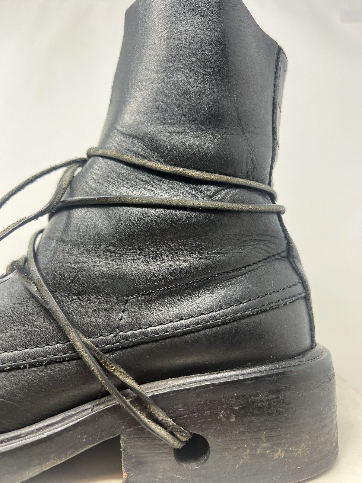 Dirk Bikkembergs Vintage 90s DIRK BIKKEMBERGS Black Pierced Heel Boot SZ 40 Size US 7 / EU 40 - 5 Thumbnail
