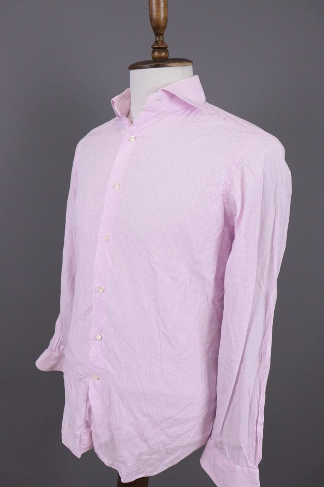 Suitsupply Scabal Pink Check Long Sleeve Dress Shirt Size 39 / 15 1/2 Size US M / EU 48-50 / 2 - 7 Thumbnail