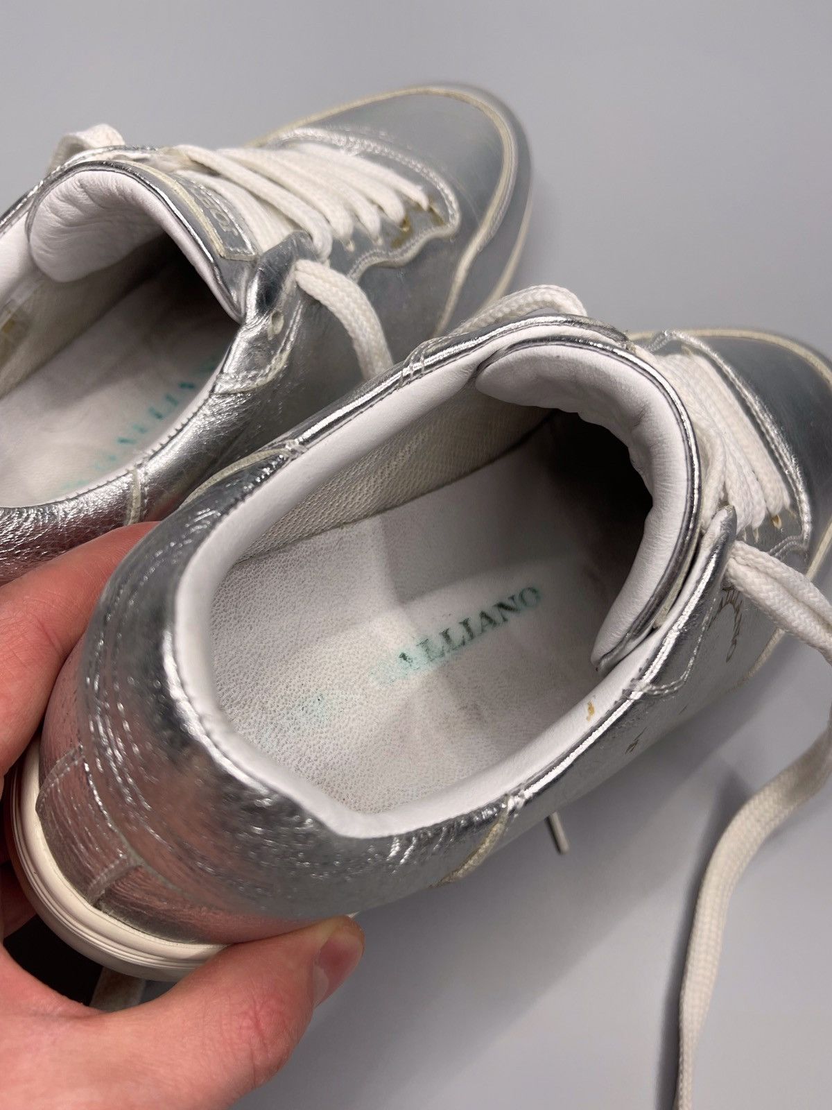 John Galliano John Galliano Metallic Sneakers Size US 7 / IT 37 - 10 Thumbnail