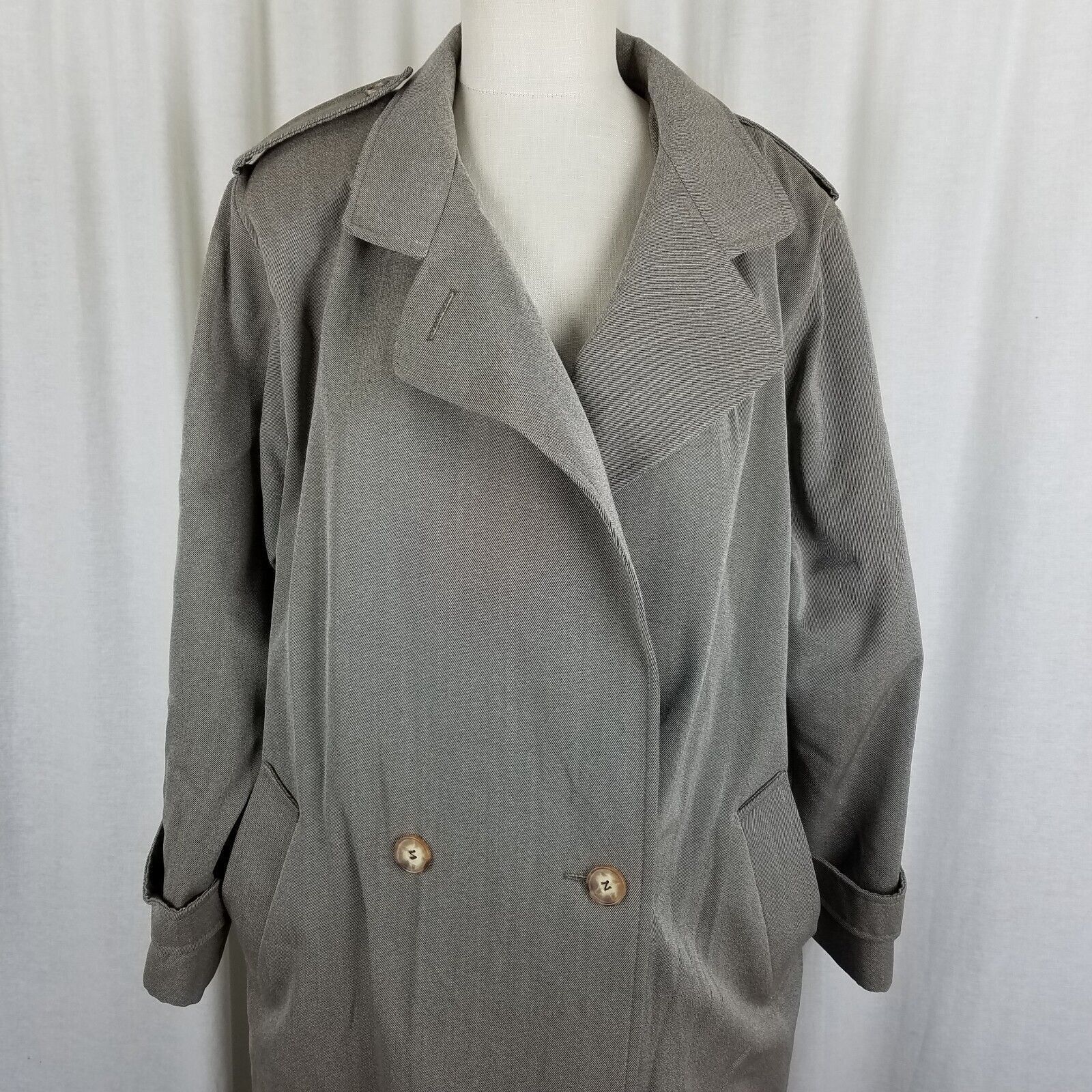 Vintage Vtg Larry Levine Dble Breasted Maxi 80s Trench Coat Womens L Size L / US 10 / IT 46 - 2 Thumbnail