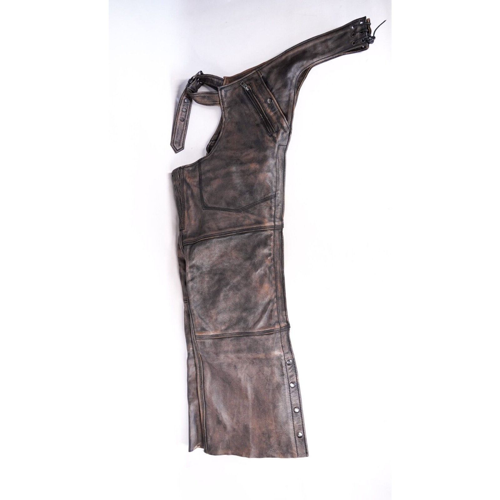 Other Leather Chaps Motorcycle Leggings Adjustable Belt Pants 3XL Size US 36 / EU 52 - 2 Thumbnail