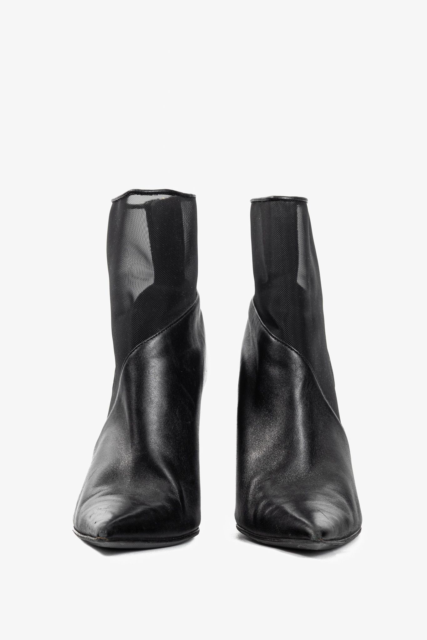 Jimmy Choo Jimmy Choo Sioux 100 Black Nappa & Mesh Ankle Boots Size US 7.5 / IT 37.5 - 2 Thumbnail
