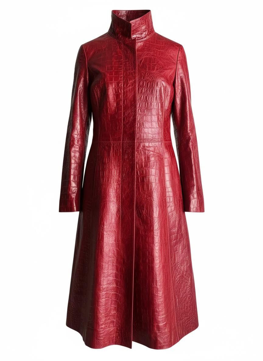 Roberto Cavalli F/W 2000 RUNWAY CROCODILE EMBOSSED LEATHER COAT Size S / US 4 / IT 40 - 1 Thumbnail
