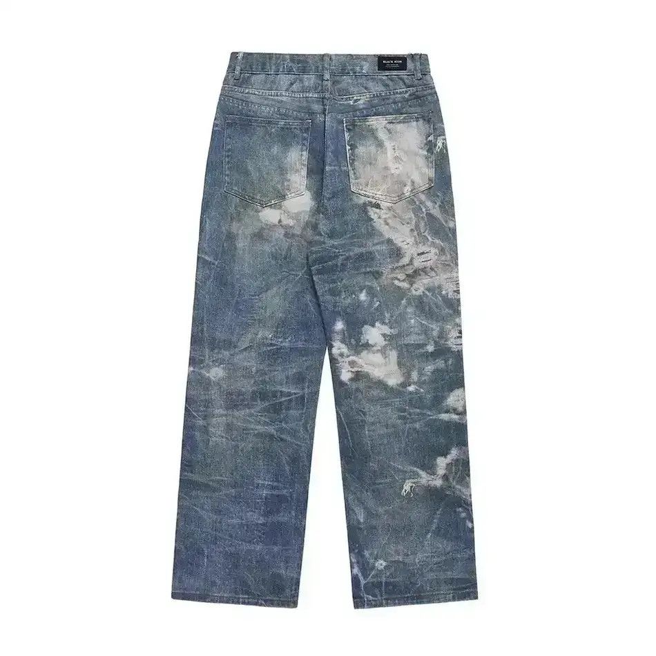 Japanese Brand Y2K Hip Hop Laser Printed Hole Casual Loose Jeans Pants Size US 32 / EU 48 - 2 Thumbnail
