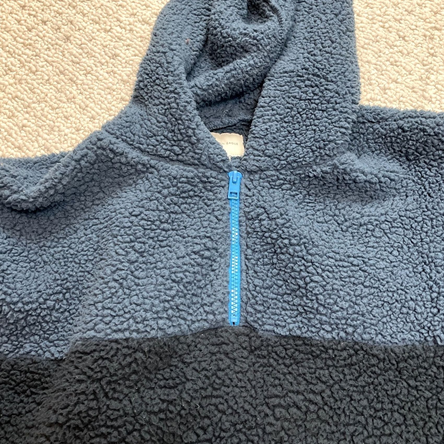 American Eagle Outfitters American Eagle Outfitters Sweatshirt Hoodie Womens M Blue Sherpa Fleece 1/4 Zip Pullover Casual Winter Size M / US 6-8 / IT 42-44 - 7 Thumbnail