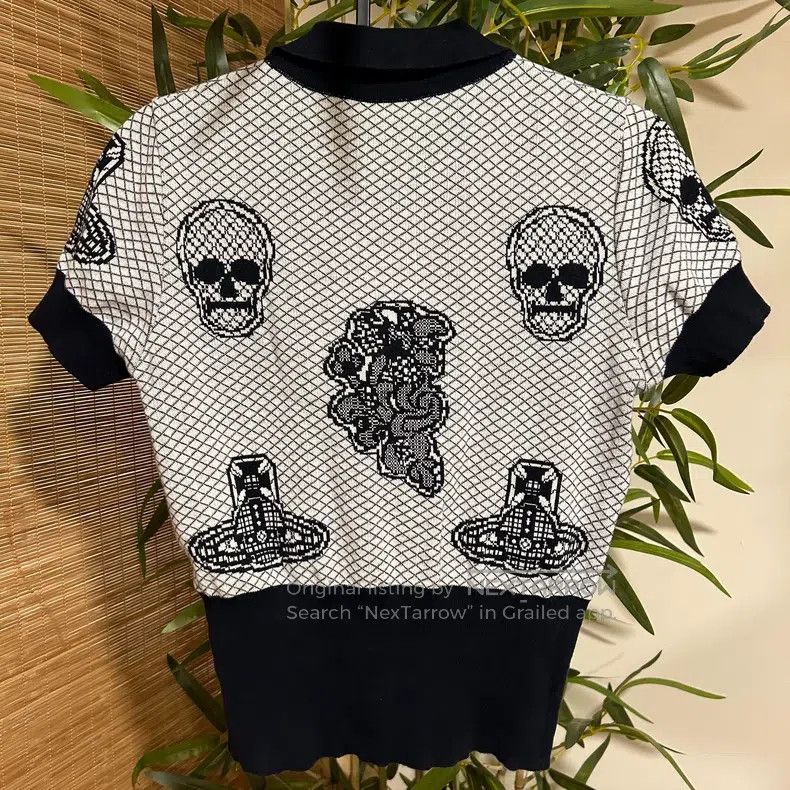 Vivienne Westwood Vivienne Westwood Saturn Skull Short Sleeve Knit Top Size M / US 6-8 / IT 42-44 - 3 Thumbnail