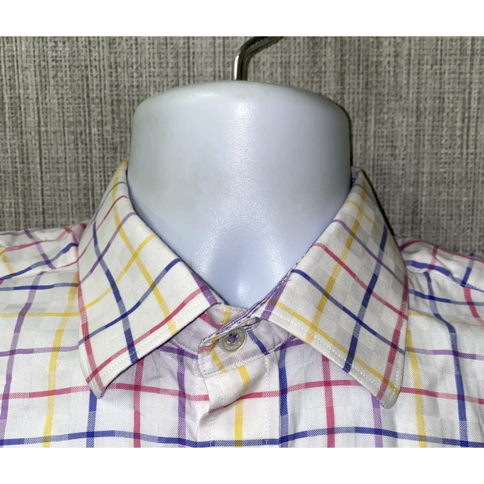 BUGATCHI Bugatchi Uomo Shirt Short Sleeve Multi Color Button-Front Size M Men Regular Colorful Button-Up Size US M / EU 48-50 / 2 - 3 Thumbnail