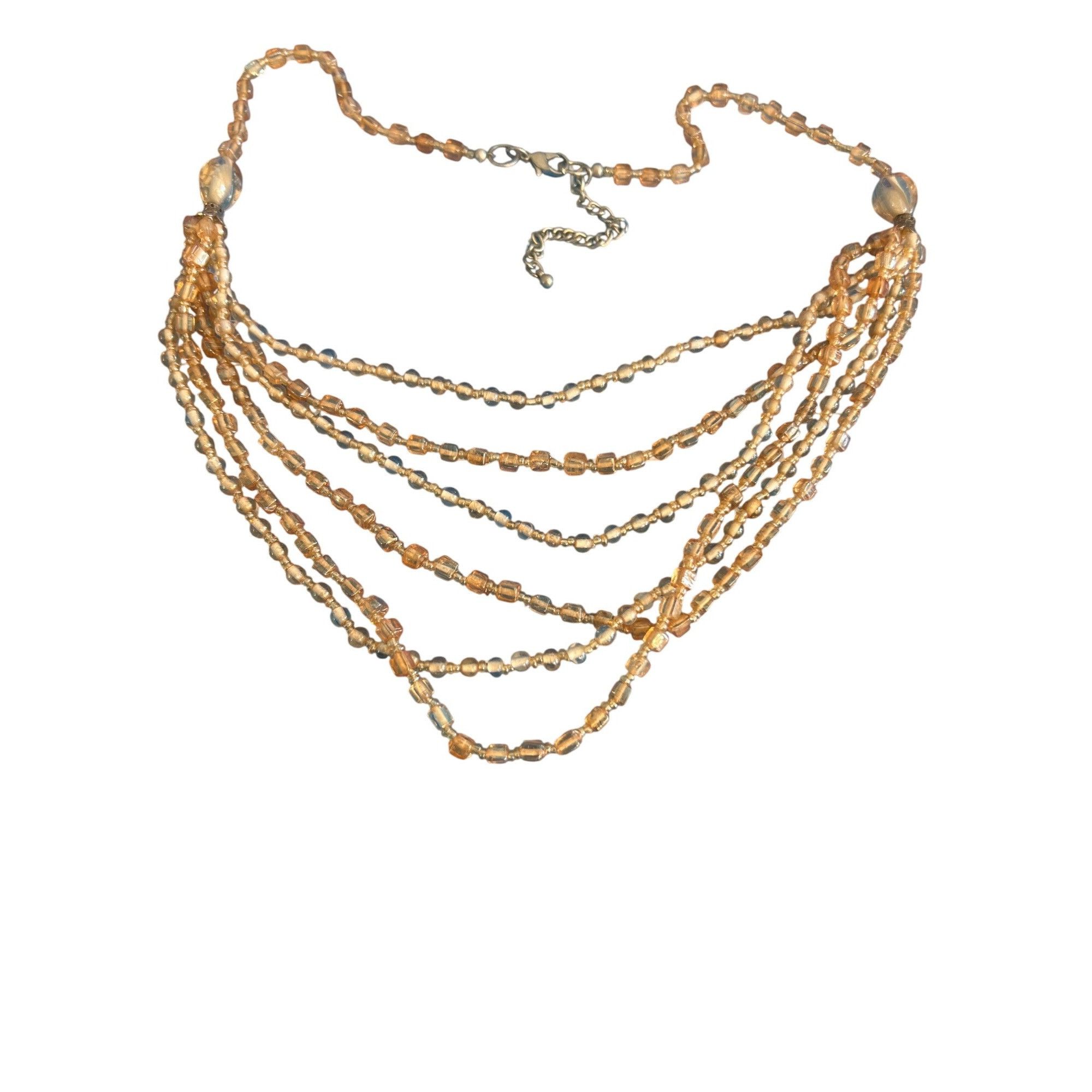Other Vintage Multi Strand Champagne Glass Beaded Necklace Silver Size ONE SIZE - 5 Thumbnail