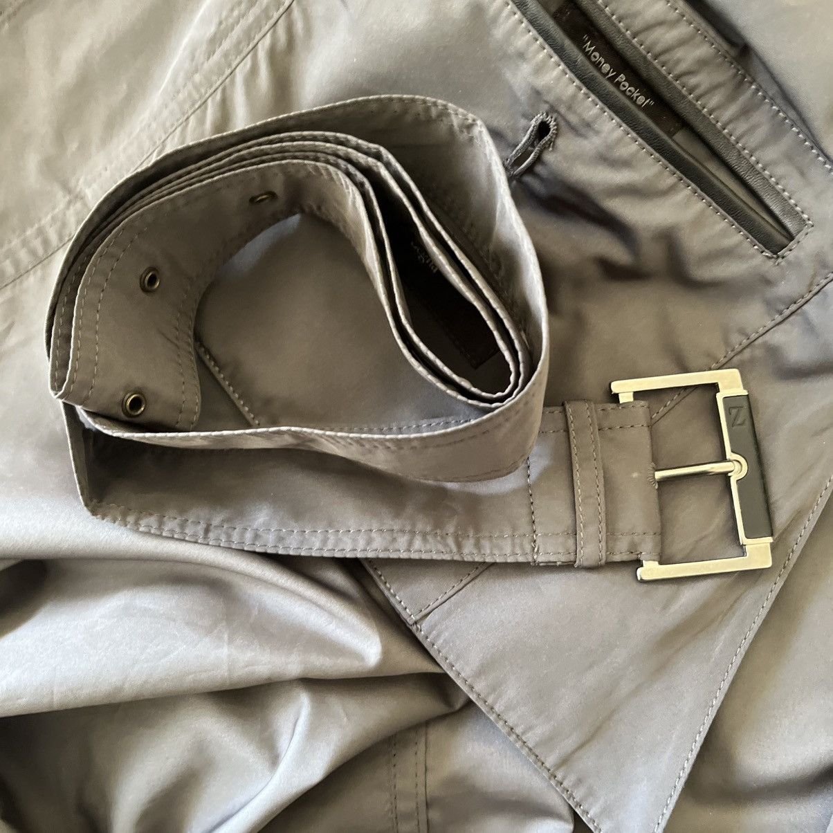 Designer × Z Zegna Z Zegna Lightweight Grey Belted Trench Coat Grey Size L Size US L / EU 52-54 / 3 - 5 Thumbnail