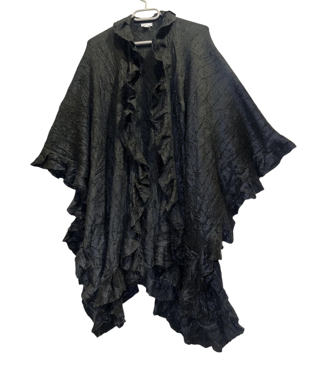 Japanese Brand Black grunge knit poncho 👾🪶 Size ONE SIZE - 4 Thumbnail
