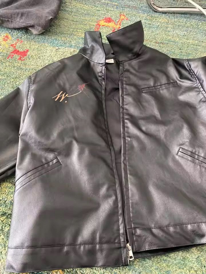 Japanese Brand PU Leather Jacket Turn-down Collar Long Sleeve Size US L / EU 52-54 / 3 - 3 Thumbnail