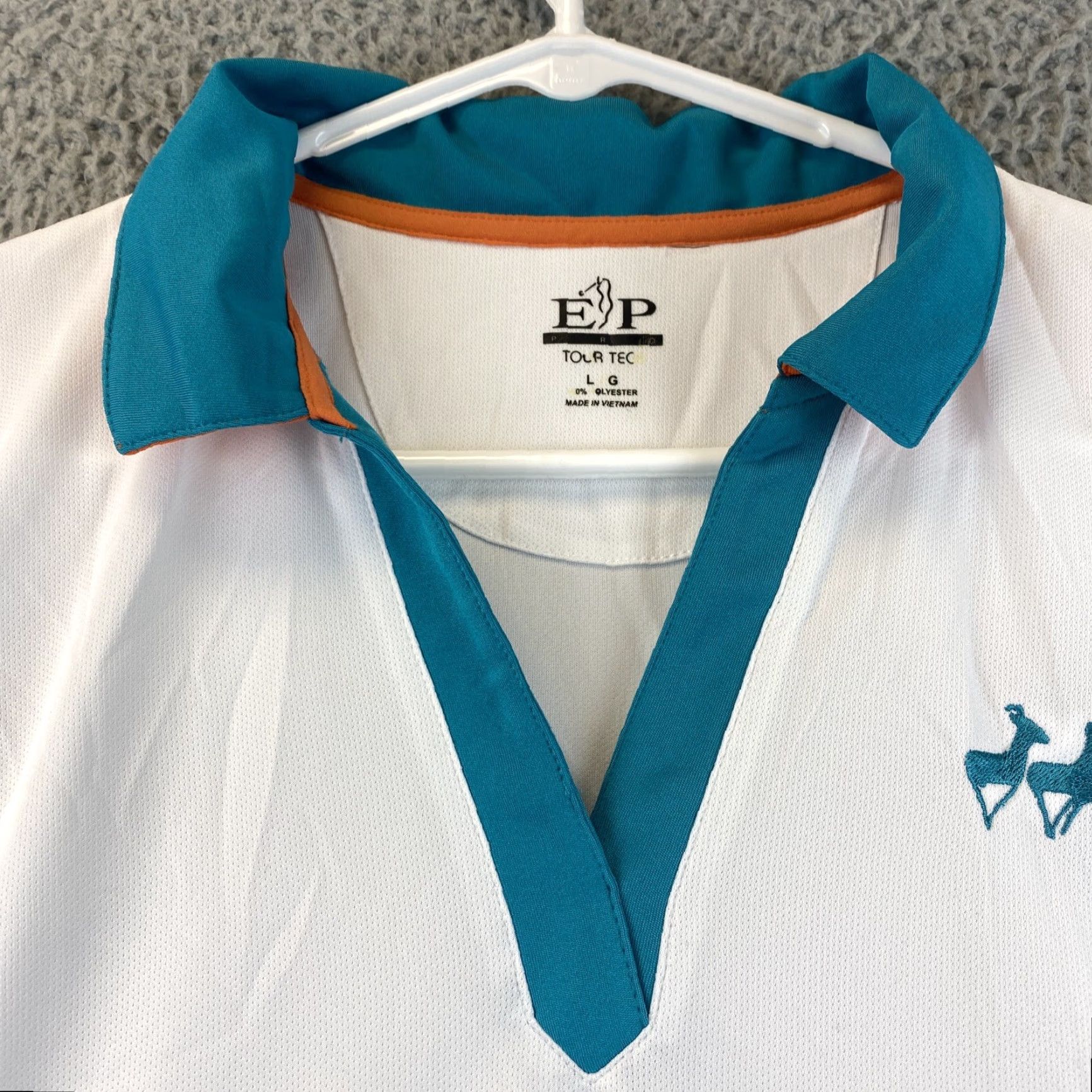 Vintage EP Pro Tour Tech Golf Shirt Size Large White Green / 46-32 Size L / US 10 / IT 46 - 3 Thumbnail