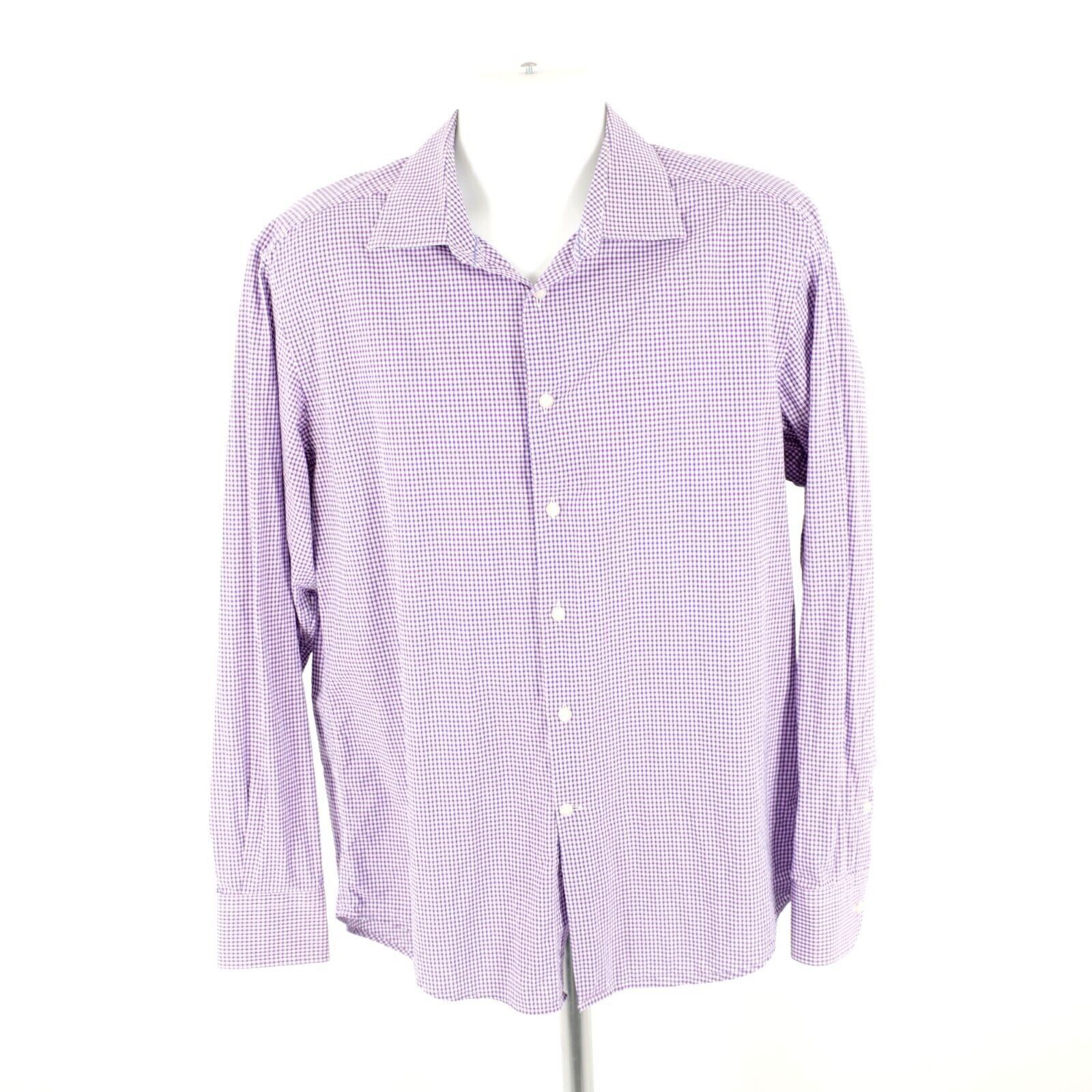Joseph Abboud Joseph Abboud Pink Blue Check Large Collared Dress Shirt Lo Size US L / EU 52-54 / 3 - 3 Thumbnail