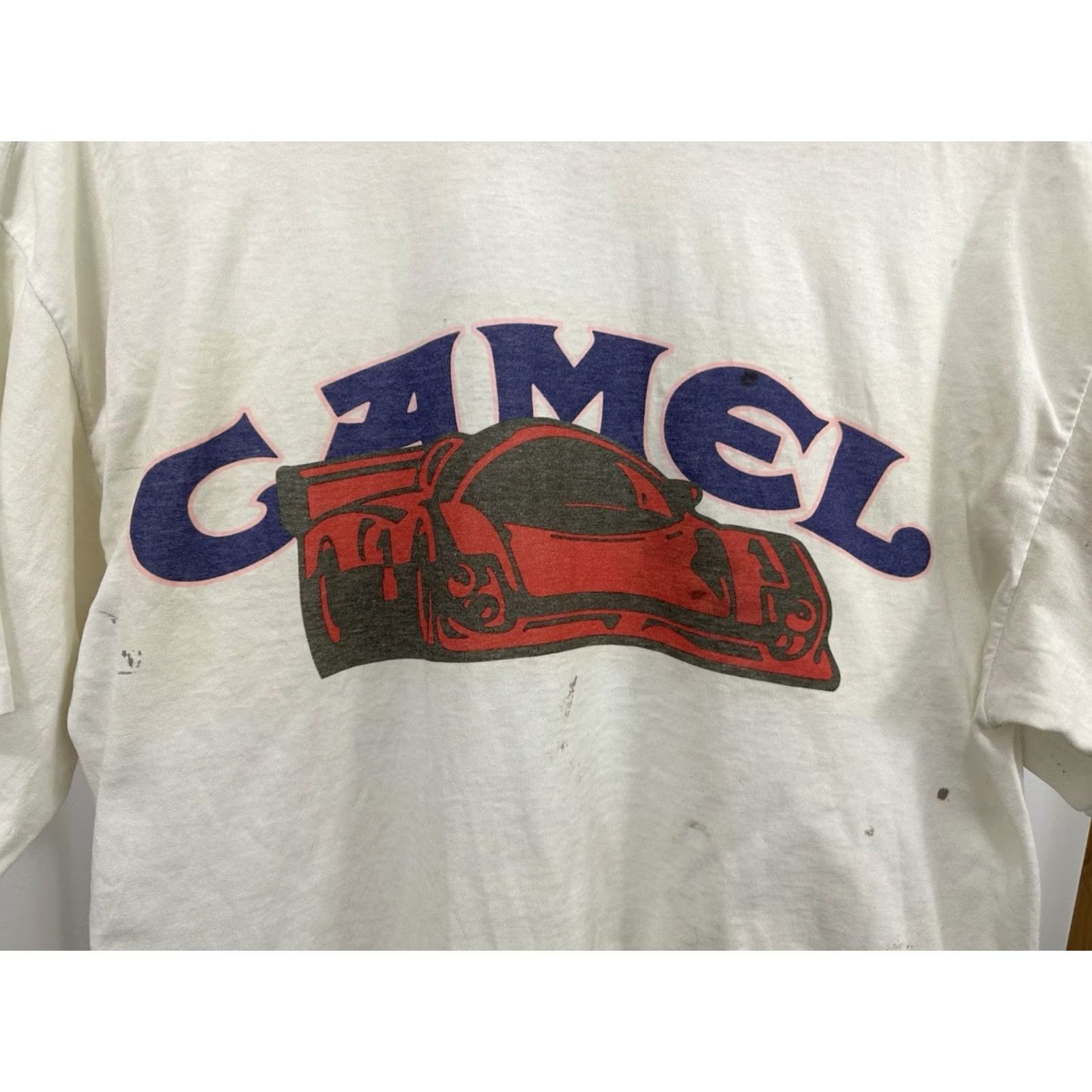 Camel VTG Camel F1 Nissan Grand Prix Ohio Pocket T-Shirt XL White Men Short Sleeve 90s Smoking Worn Paper Thin Vintage Size US XL / EU 56 / 4 - 8 Thumbnail