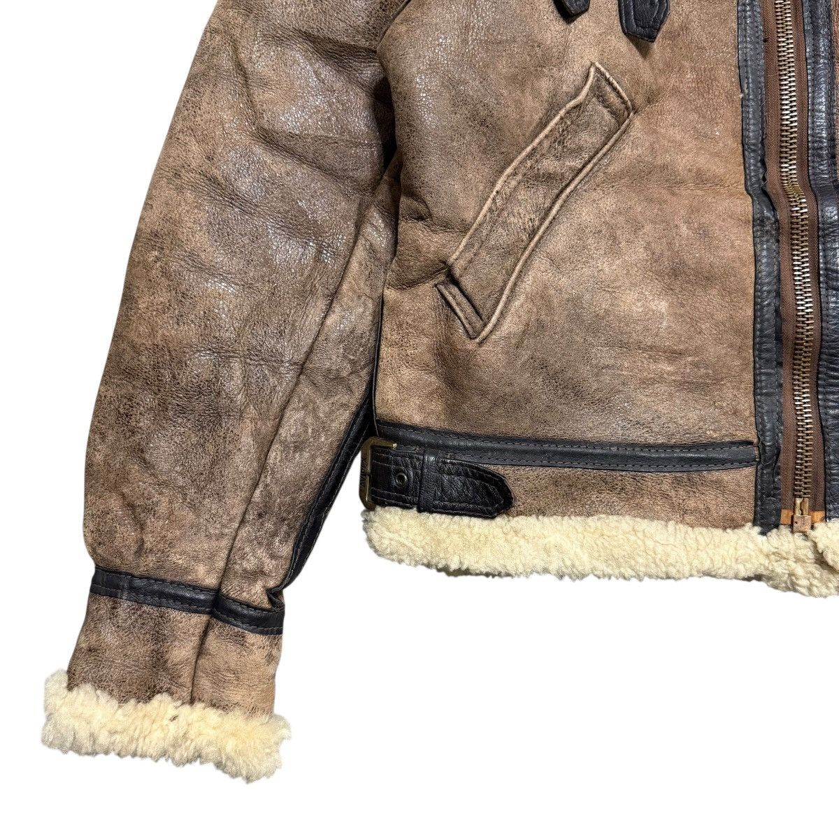 Avirex Vintage 80s Avirex Scovill Zipper Sheepskin Mouton B3 Jacket Size US S / EU 44-46 / 1 - 4 Thumbnail