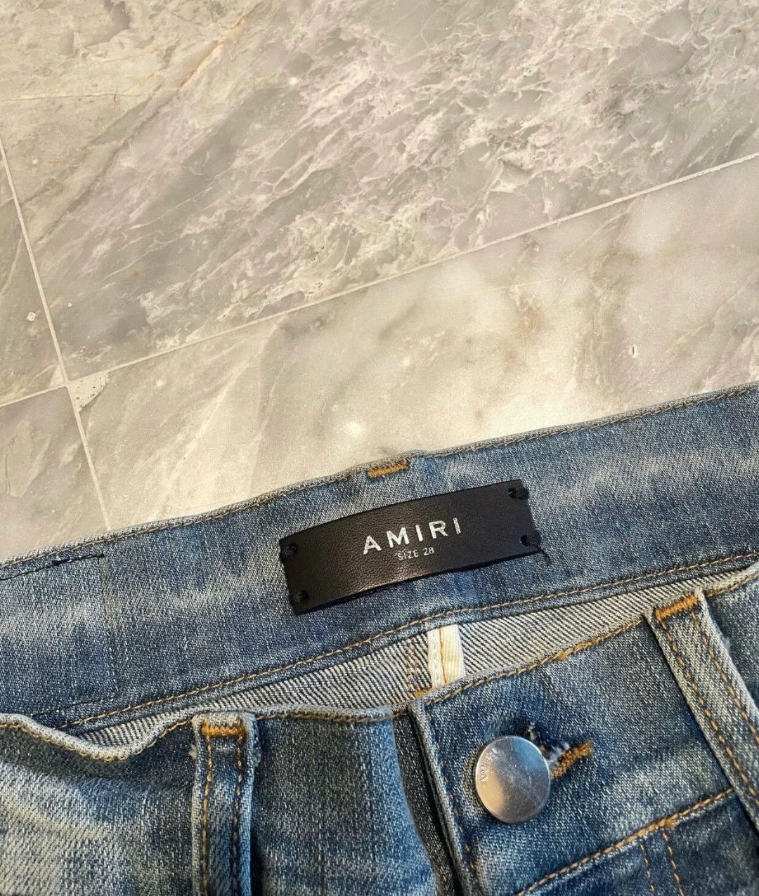 Amiri amiri blue distressed patchwork jeans Size US 28 / EU 44 - 2 Thumbnail