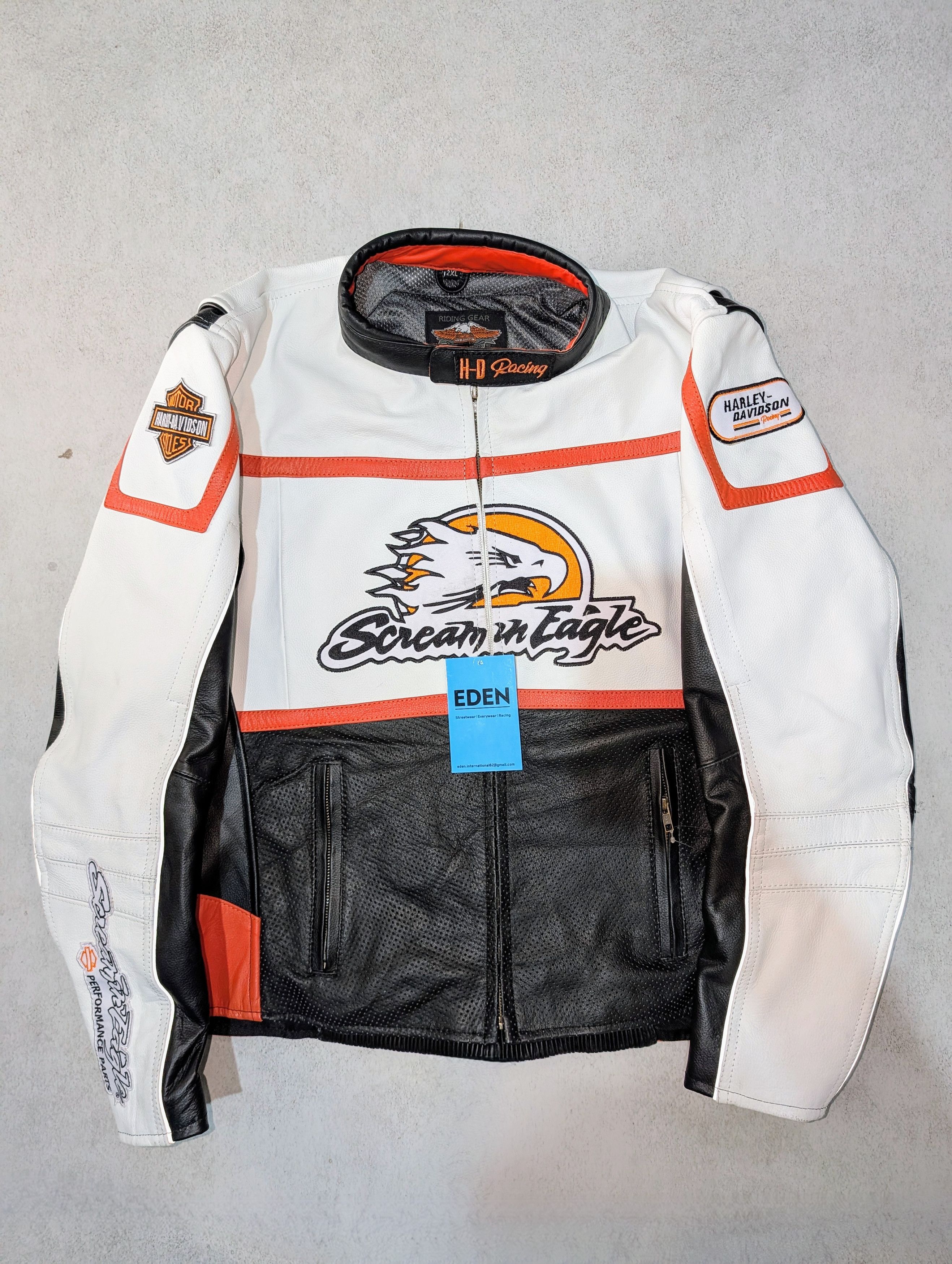 Harley Davidson Harley Davidson Leather Racing Jacket Rare Motorcycle wear Size US M / EU 48-50 / 2 - 1 Thumbnail