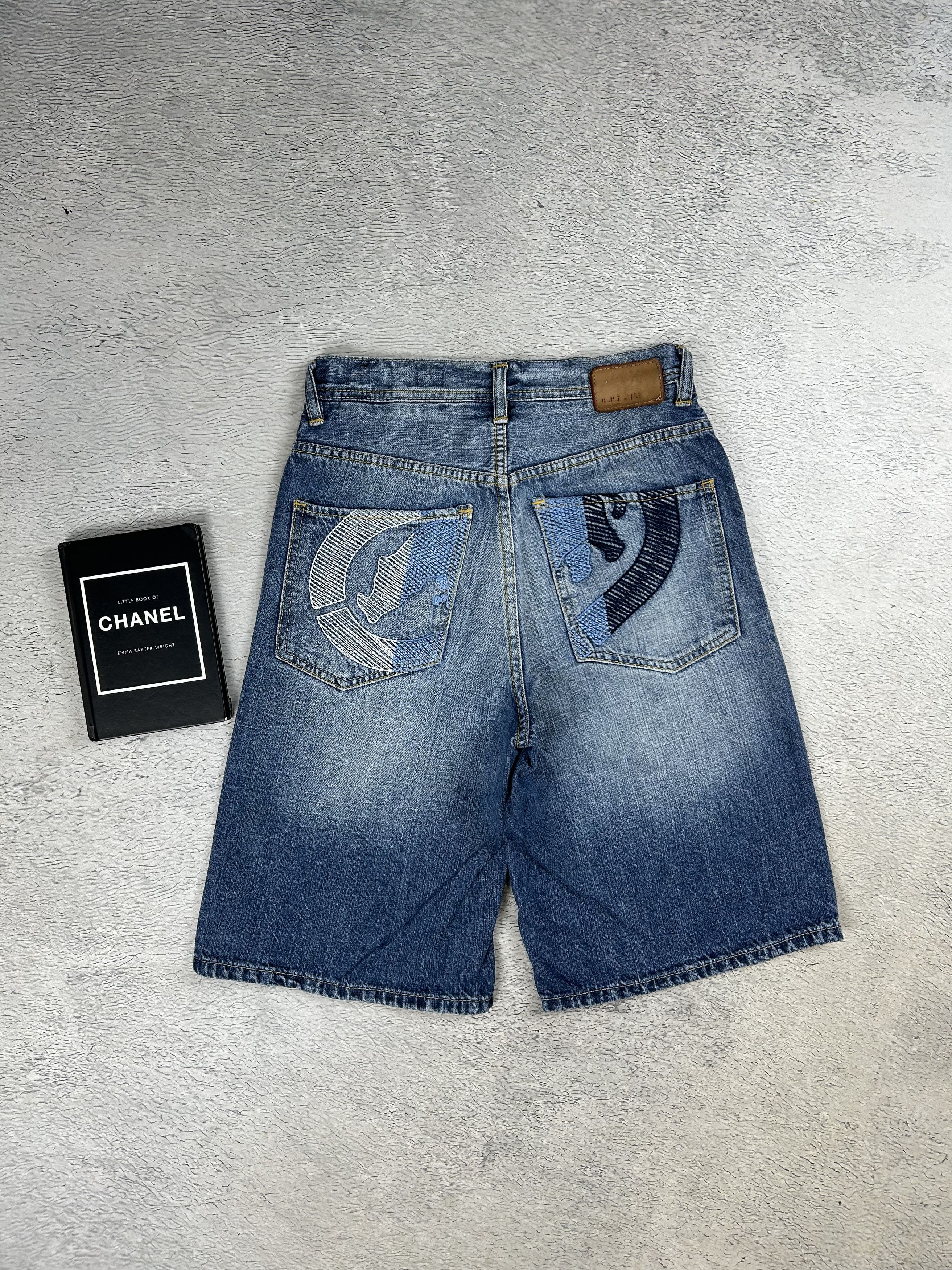Ecko Unltd. × JNCO × Vintage Ecko Unltd. denim Shorts Baggy Streetwear SK8 Back Logo Size US 28 / EU 44 - 3 Thumbnail