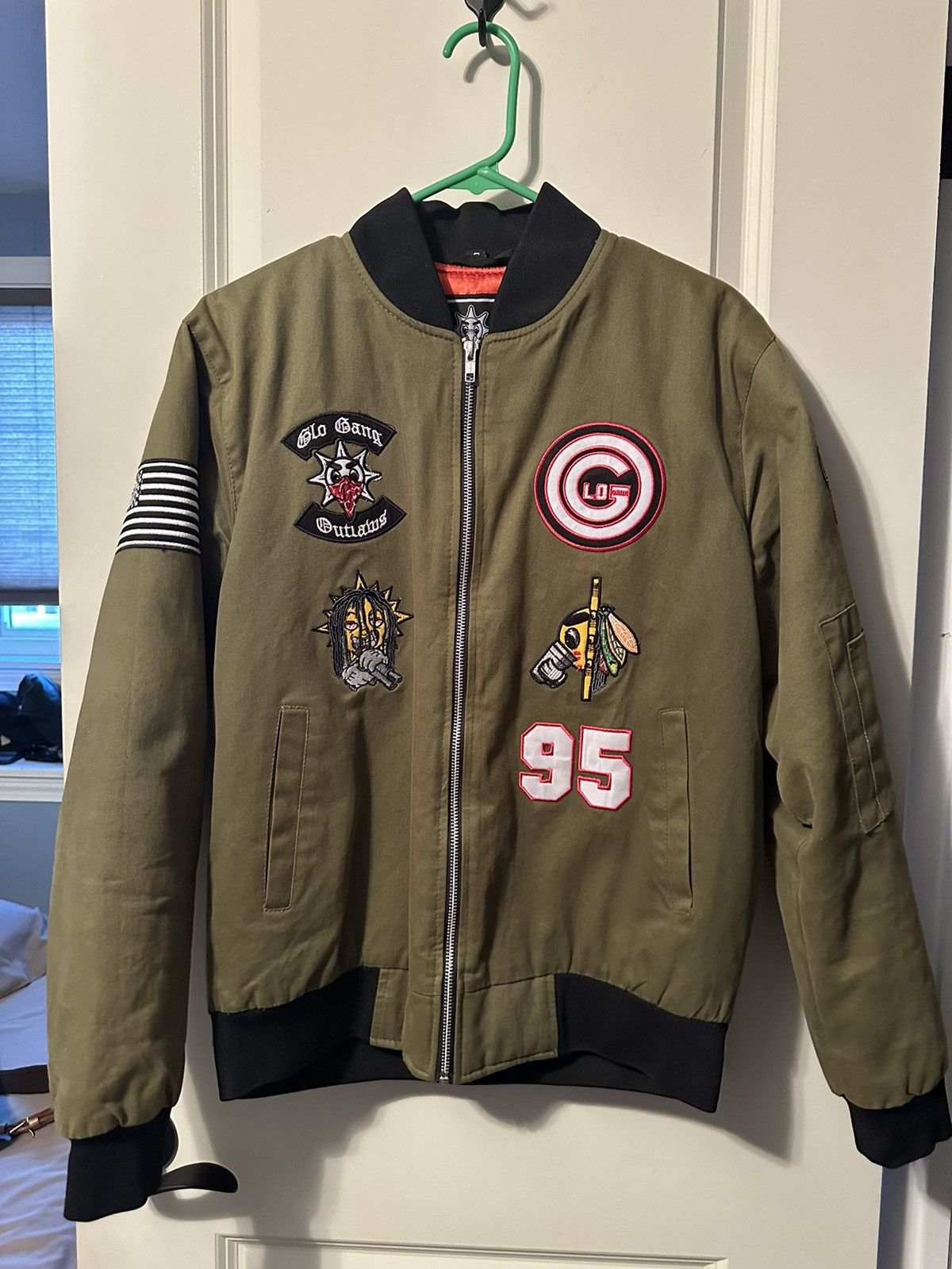 image of Glo Gang ‘Cappin’ Bomber in Green, Men's (Size Small)