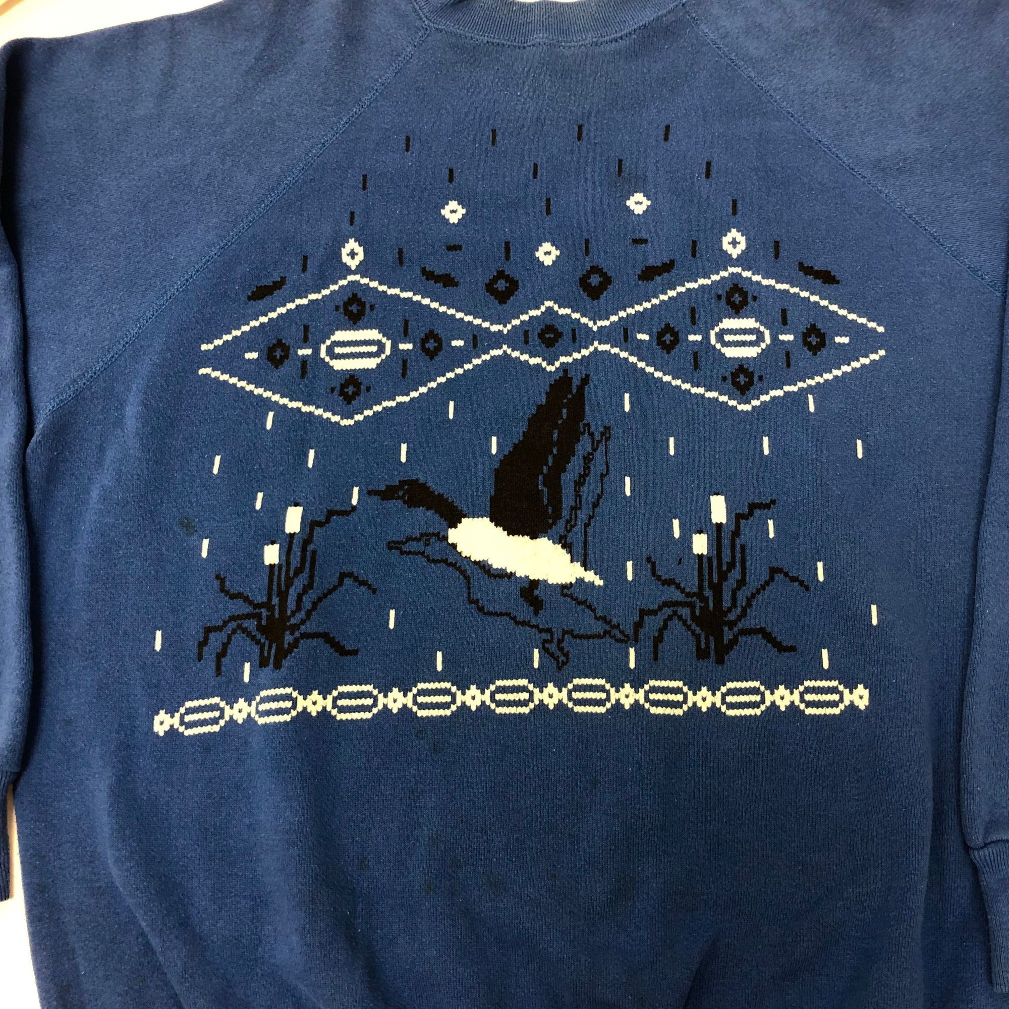 Tultex Vtg Tultex Sweats Winter Snow Storm FLYING DUCK Hat Raglan Size US L / EU 52-54 / 3 - 2 Thumbnail