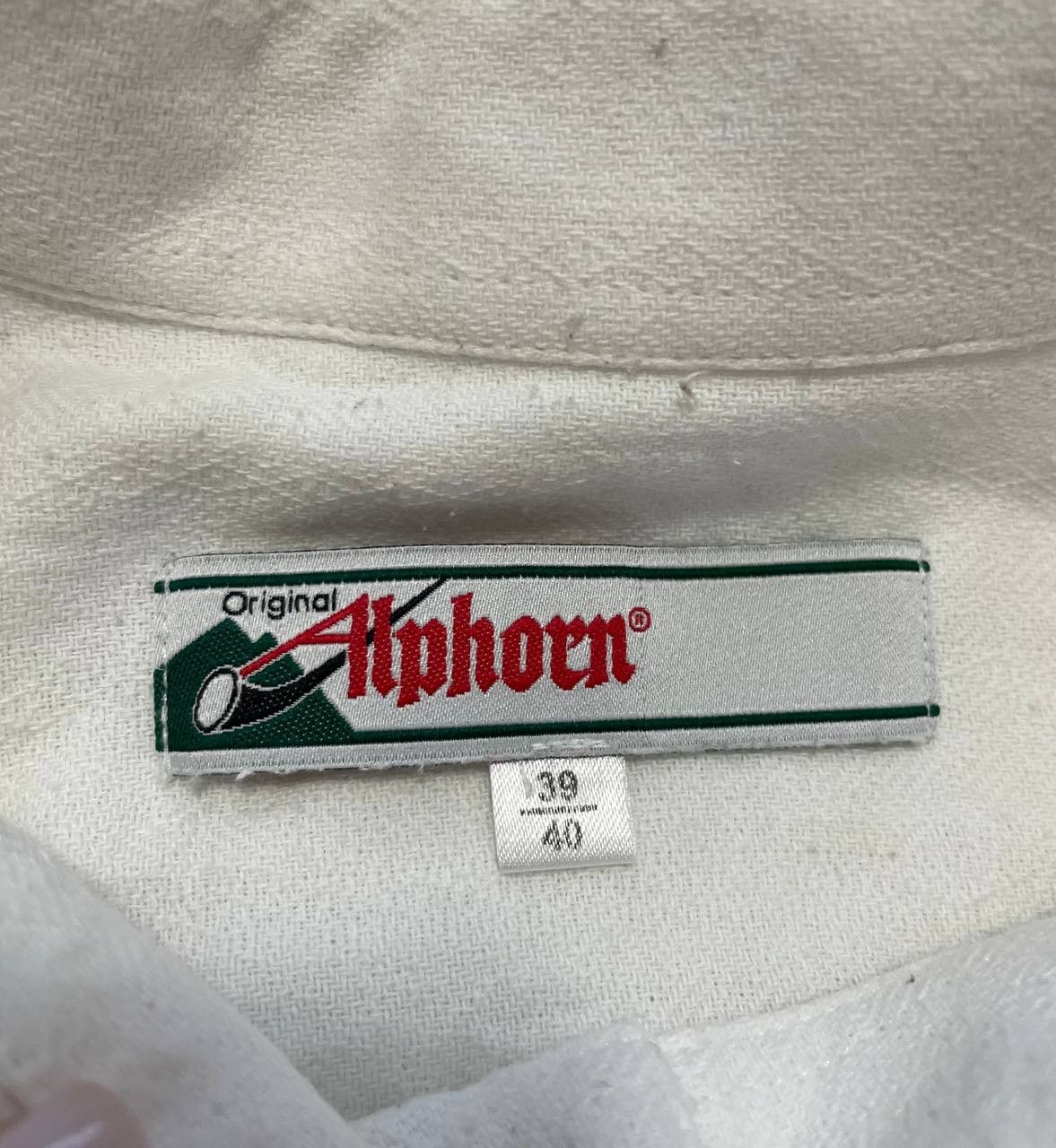 Other Alphorn Trachten Shirt Mens White Embroidered Folk Bavarian Size US L / EU 52-54 / 3 - 12 Thumbnail