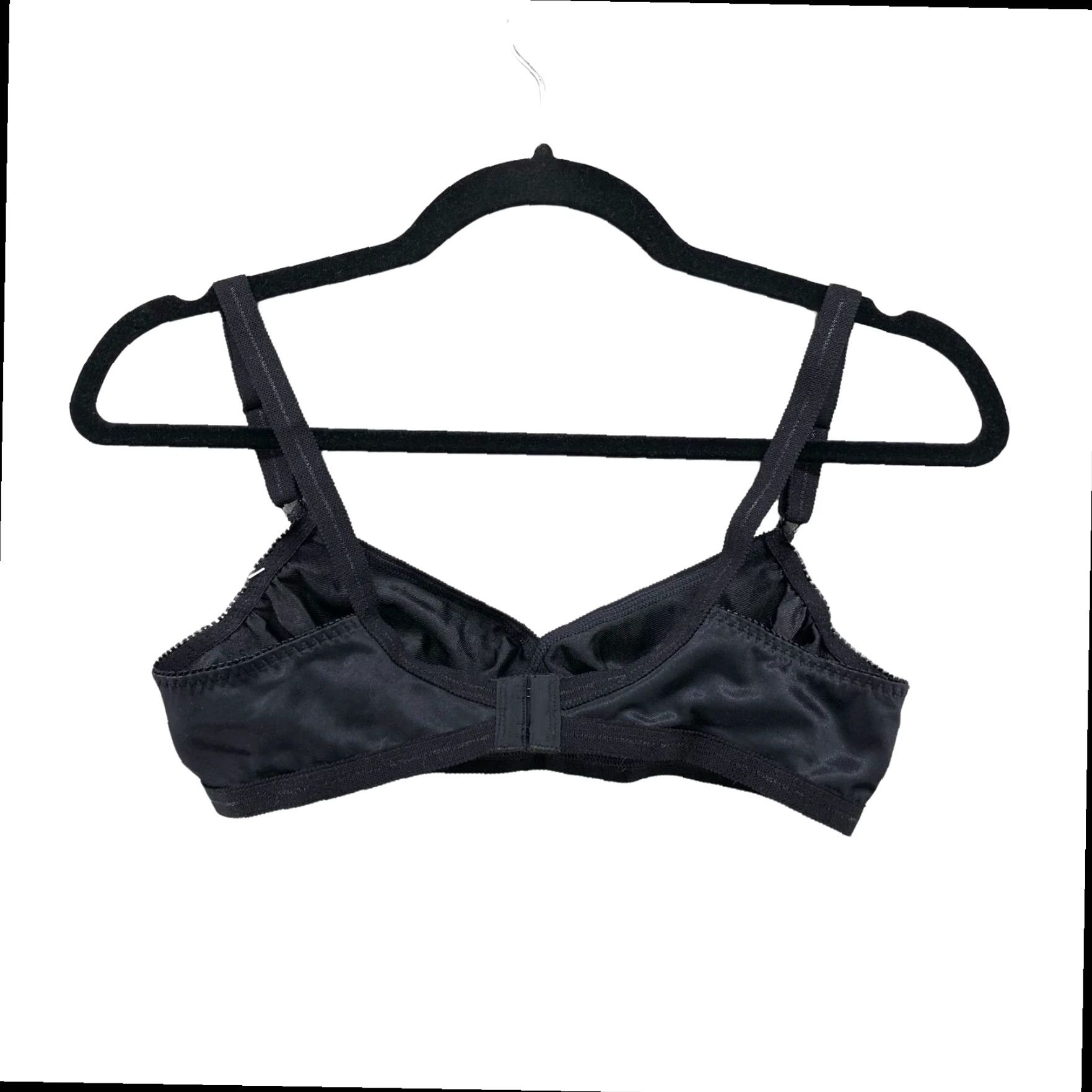 Vintage Pretty Secrets Satin Bralette 34C Unpadded Black Womens Size ONE SIZE - 2 Thumbnail