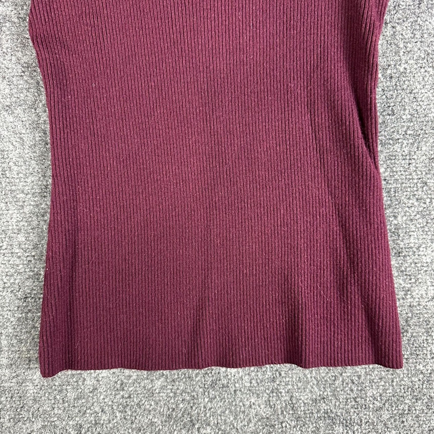 Ted Baker Ted Baker Sweater Womens US 4 Burgundy Ribbed Knit Long Sleeve Pullover Mock Neck Knit Solid Size S / US 4 / IT 40 - 2 Thumbnail