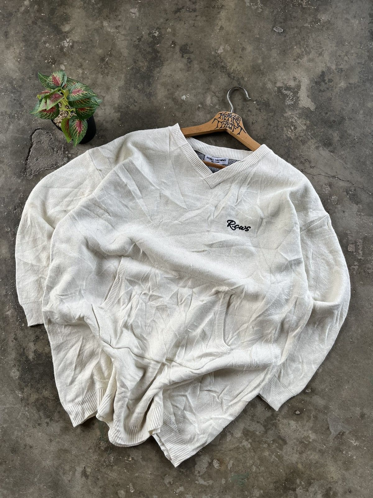 Japanese Brand 🔥Rodeo Crowns American Flag Back Hit Logo Long Sweetshirts Size ONE SIZE - 2 Thumbnail