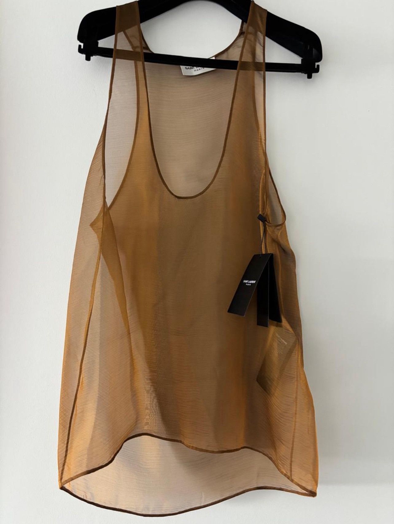 Saint Laurent Paris Tank Top in Silk Muslin Size US M / EU 48-50 / 2 - 3 Thumbnail