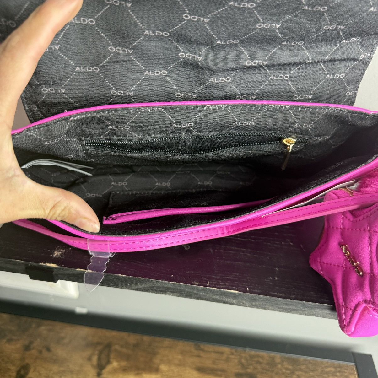 Aldo ALDO Hot Pink Star Charm Crossbody Bag with Pom Pom Size ONE SIZE - 7 Thumbnail