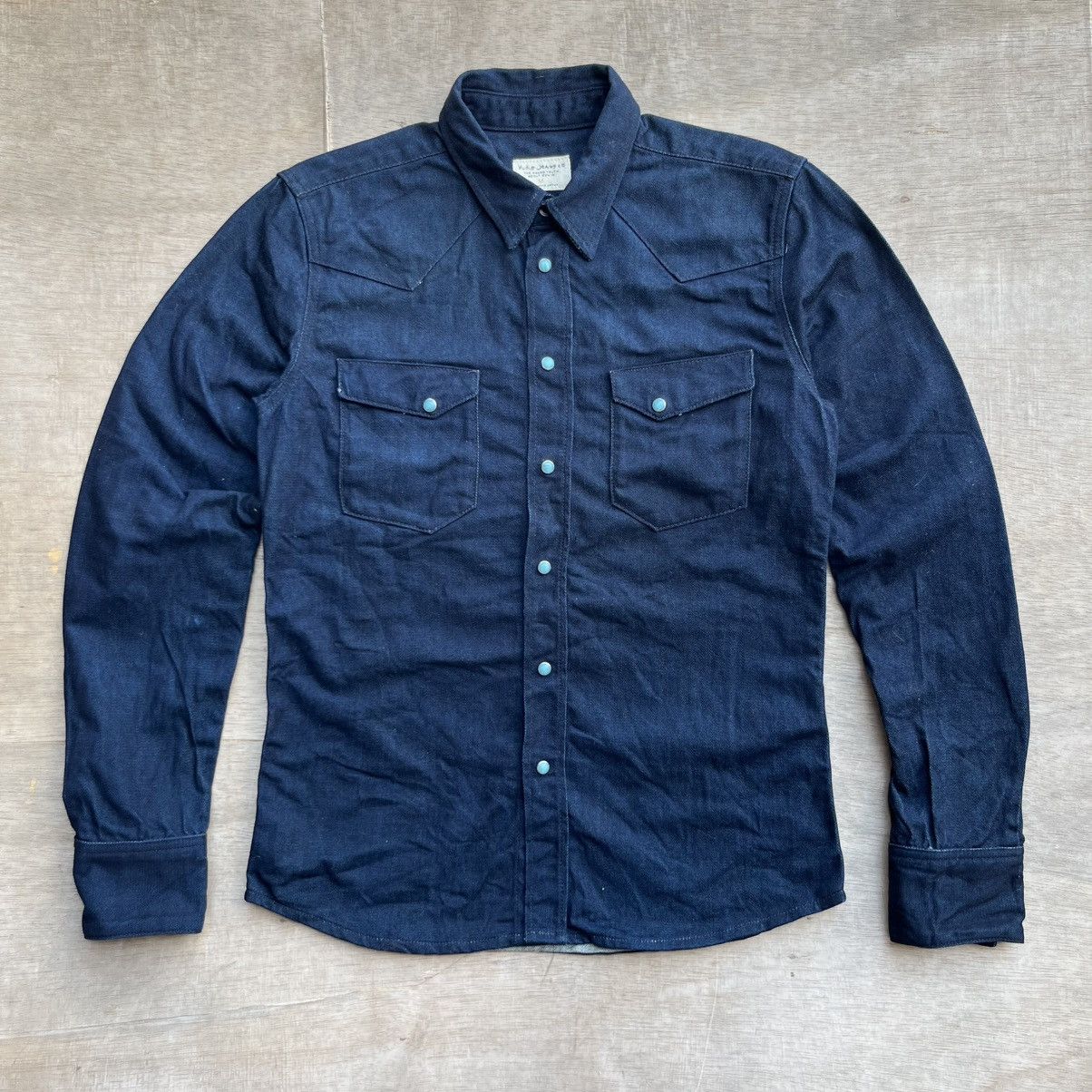 Nudie Jeans NUDIE JEANS CO BUTTON UP LONG SLEEVE DARK BLUE Size US M / EU 48-50 / 2 - 1 Thumbnail
