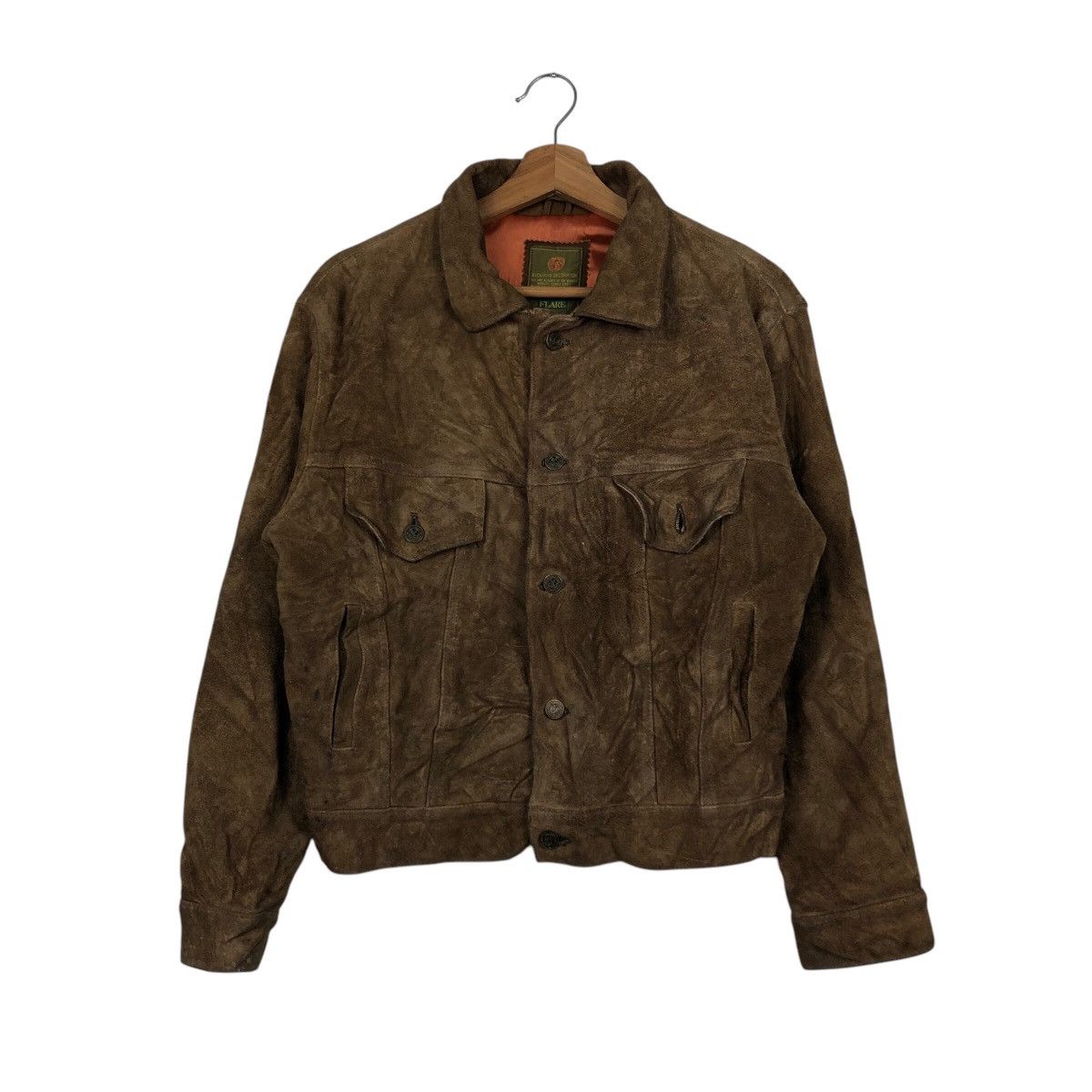 Issey Miyake 📌Vintage Biker Leather Jacket Flare Big Logo Lining Size US M / EU 48-50 / 2 - 2 Thumbnail