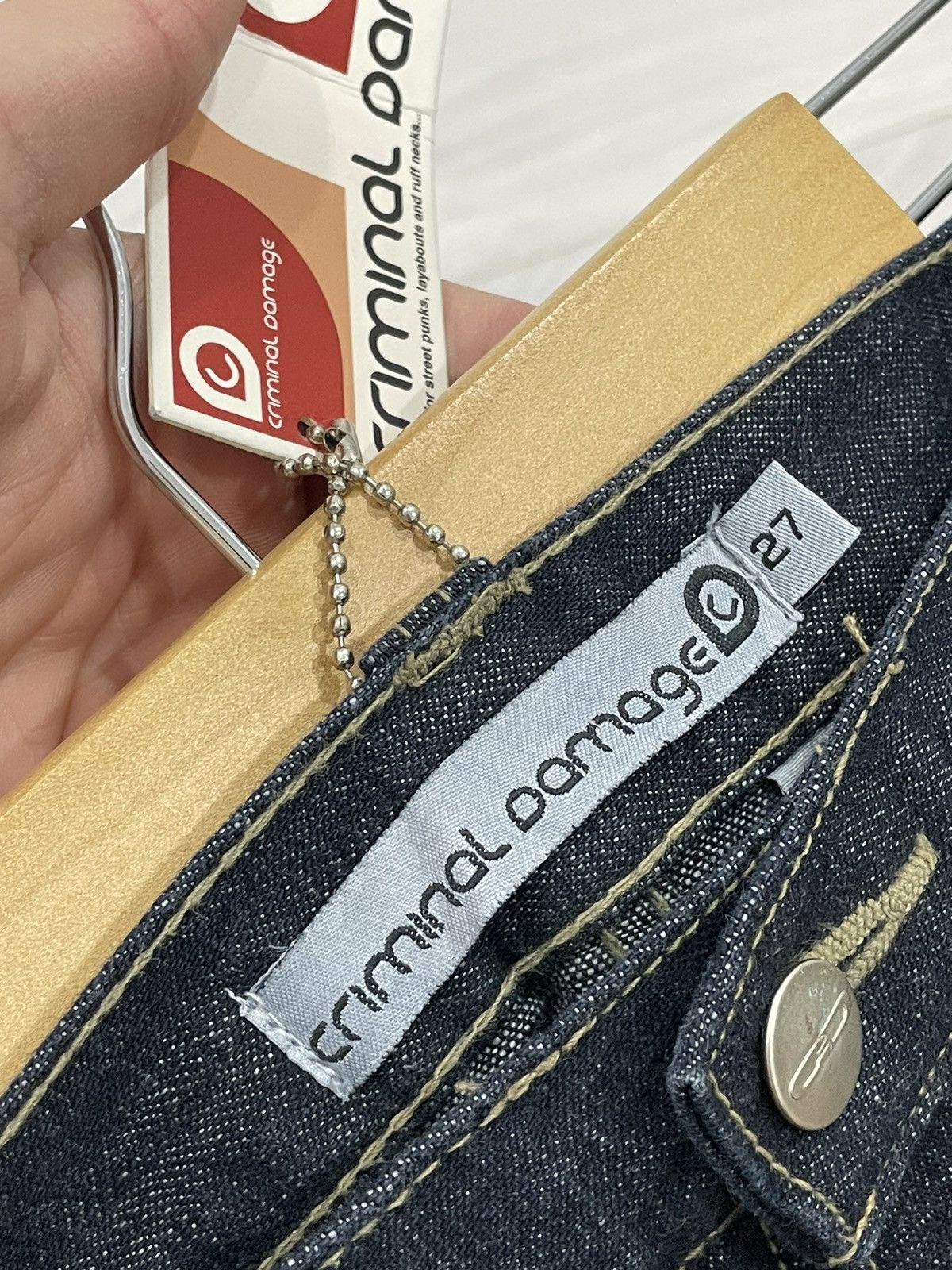 Criminal Damage CRIMNAL DENIM Y2K DENIM JEANS PANTS HIGH WAIST Size US 27 - 13 Thumbnail