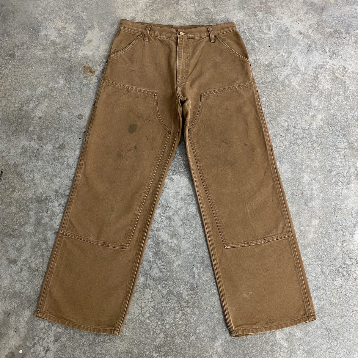 Carhartt Vintage Carhartt Double Knee Tan Dirty Carpenter Pants Size US 33 - 2 Thumbnail