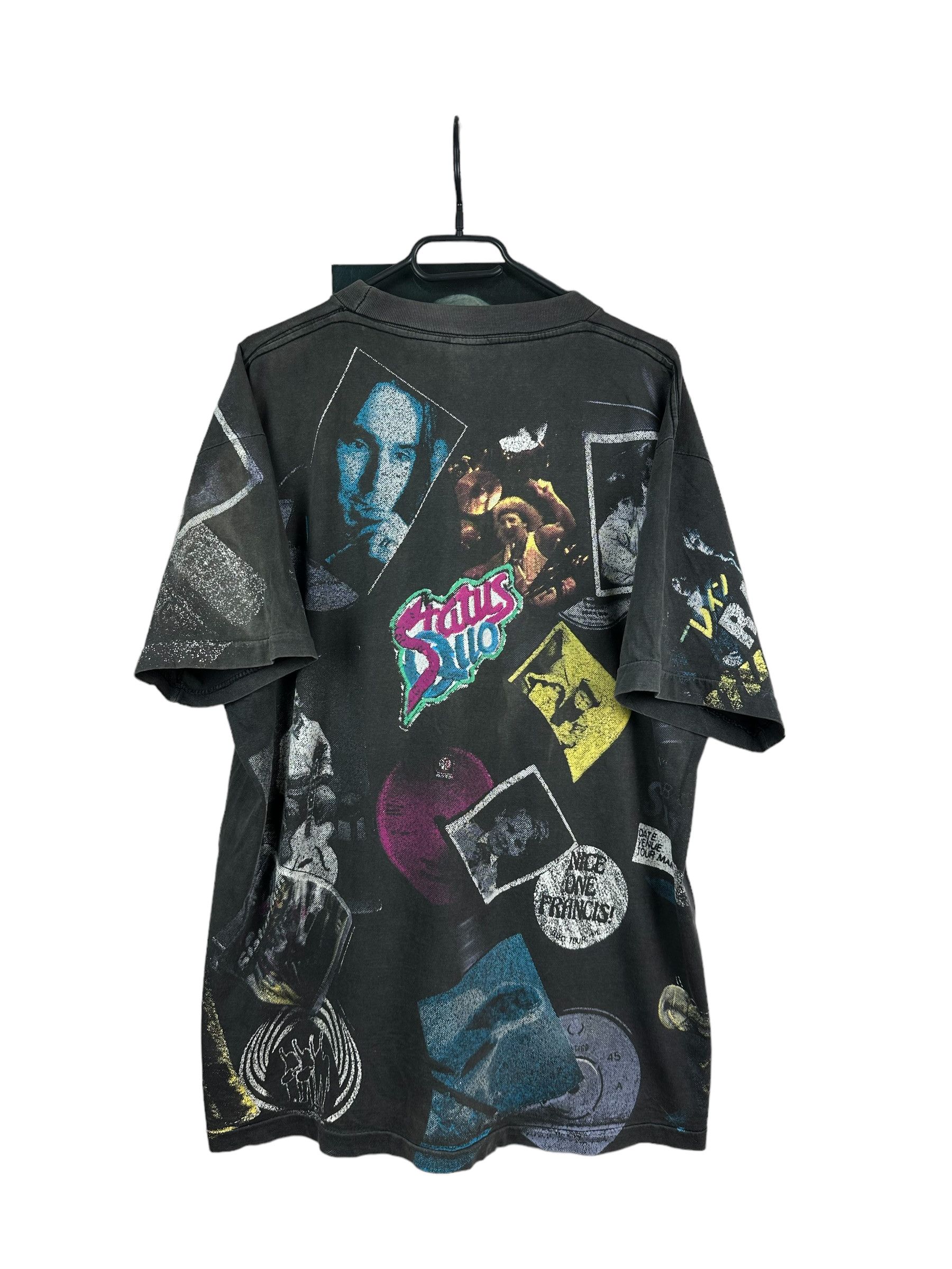 Band Tees Rare Vintage Status Quo 1991 Tour Rock Shirt Tee Over Print Size US XL / EU 56 / 4 - 12 Thumbnail