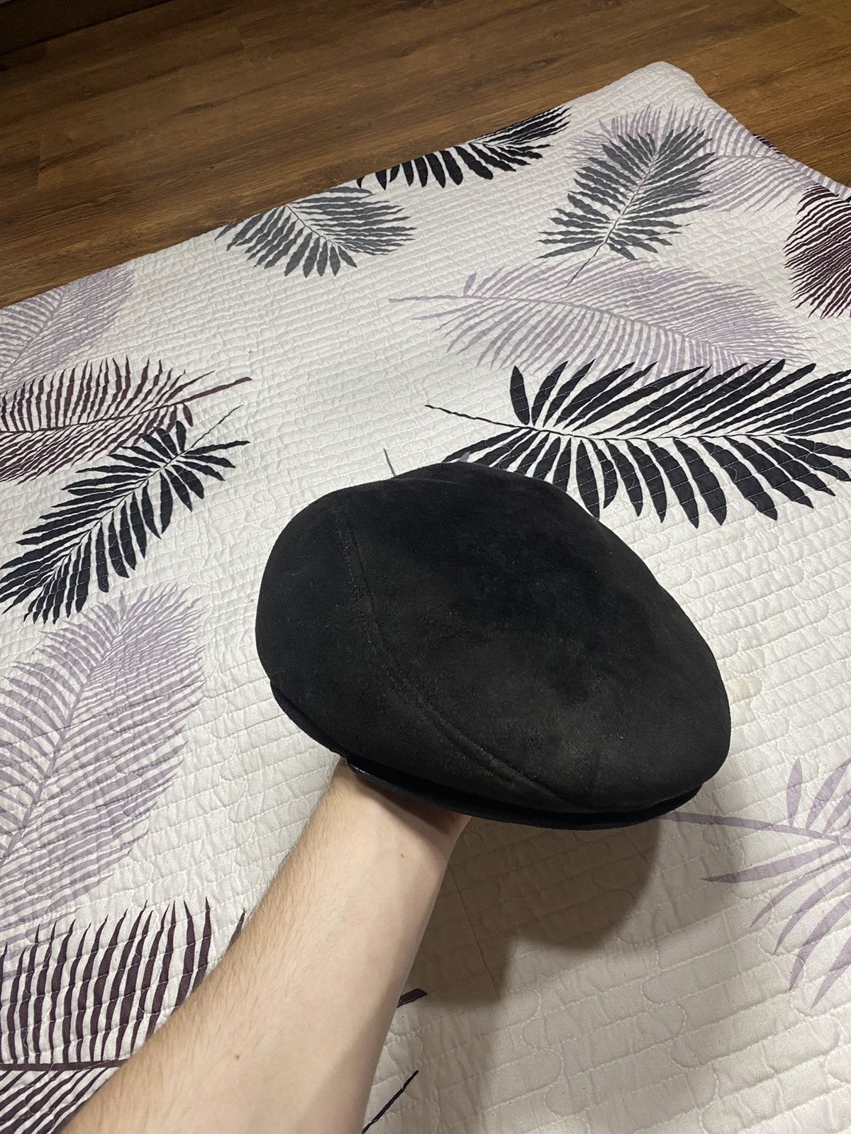 If Six Was Nine Black fur archive Suede Flat Newsboy Baker Boy Cabbie Cap Size ONE SIZE - 16 Thumbnail