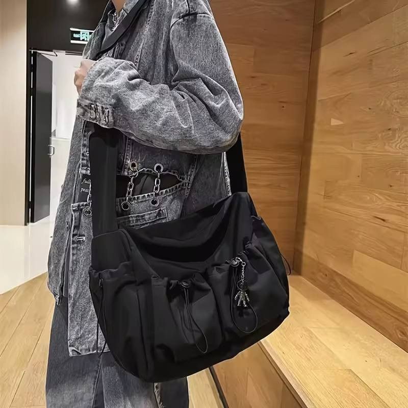 Y2K Crossbody Shoulder Bag in Black, Men's