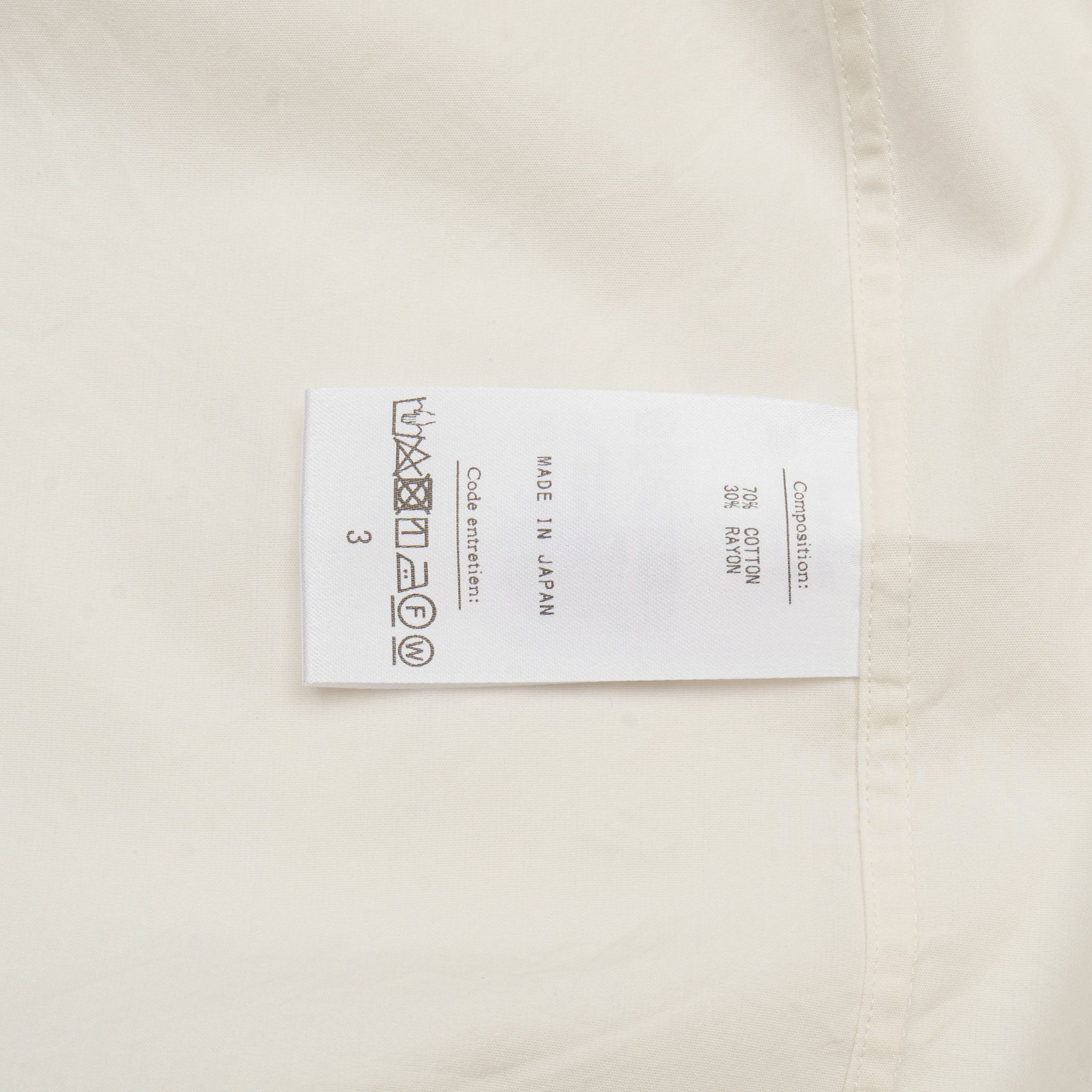 A.PRESSE 【A.PRESSE / REGULAR COLLAR SHIRT (ECRU) / SIZE 3】 Size US L / EU 52-54 / 3 - 5 Thumbnail