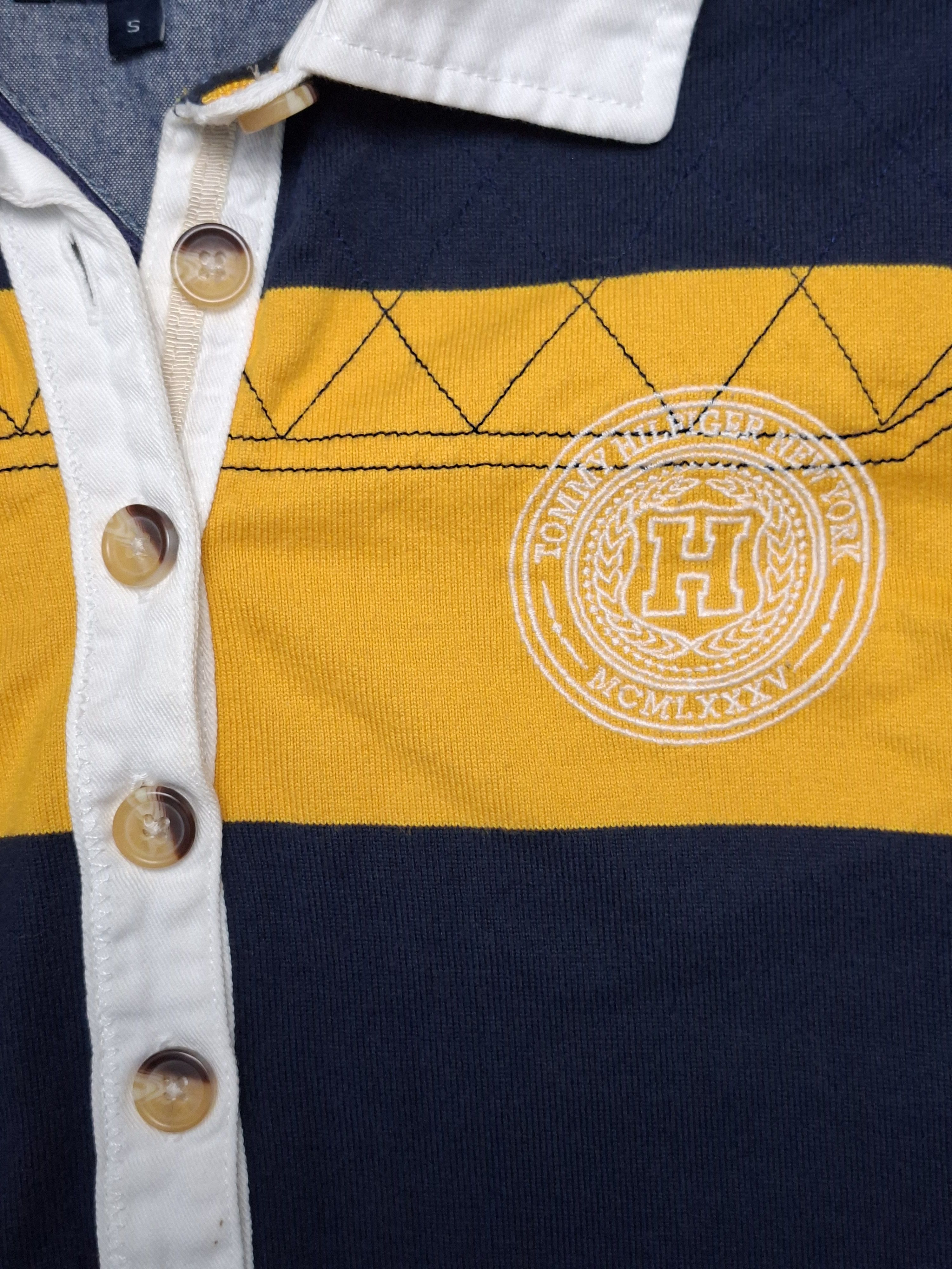 Tommy Hilfiger Vintage Tommy Hilfiger Rugby Mini Dress Navy&Yellow Striped Size S / US 4 / IT 40 - 5 Thumbnail