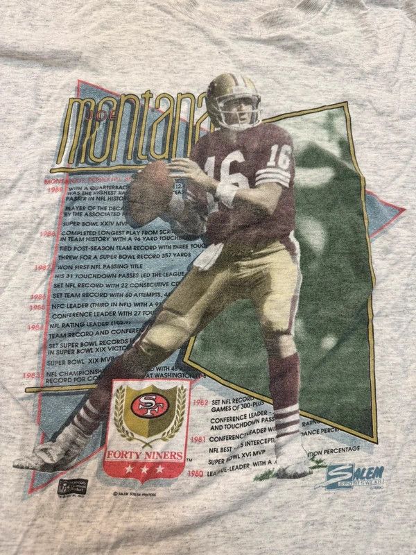 NFL Joe Montana Vintage Tshirt 1990 90s NFL San Francisco XL Size US XL / EU 56 / 4 - 4 Thumbnail