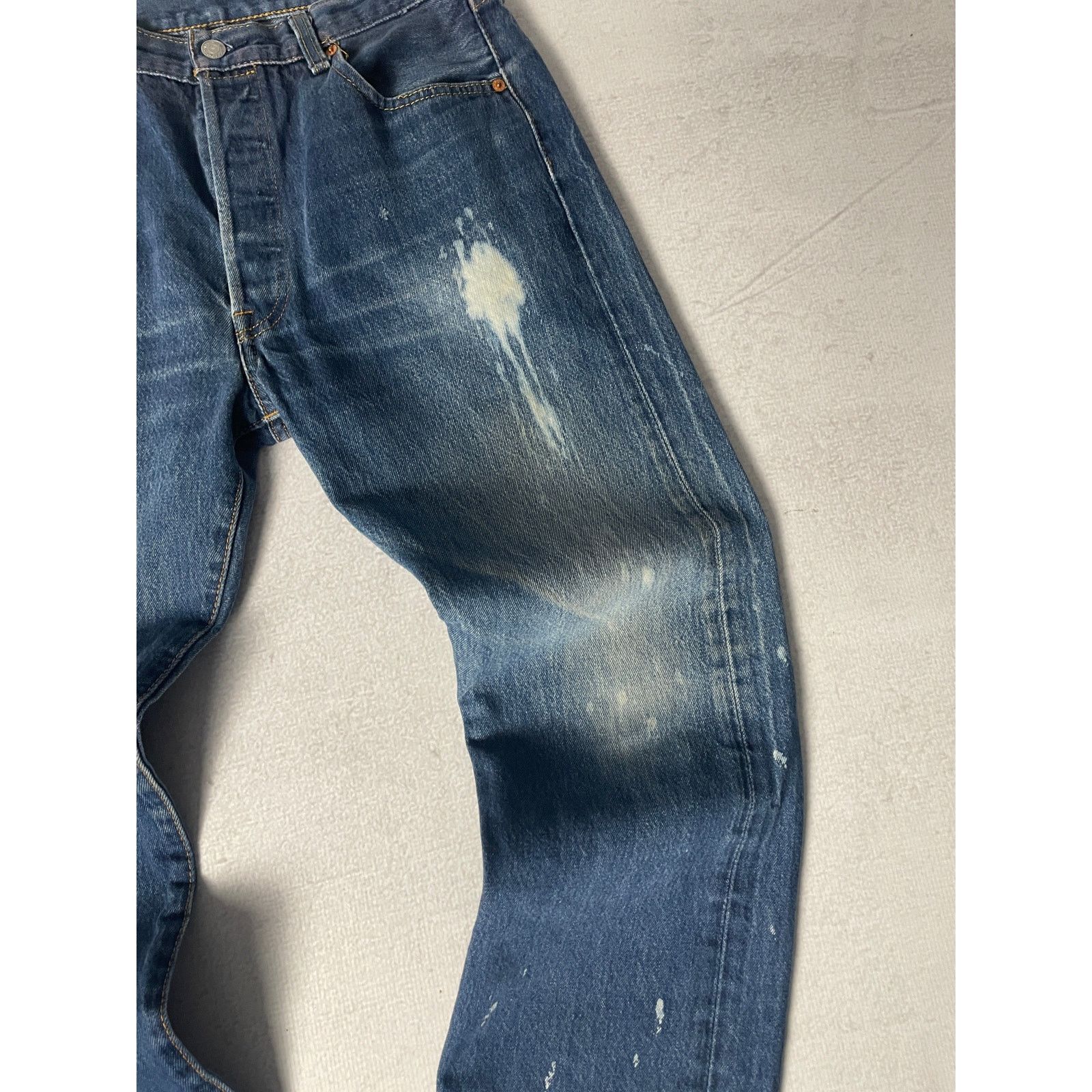 Levi's Vintage Bleached Levis 501 Blue Jeans - Men's 35Wx32L Size US 35 - 3 Thumbnail