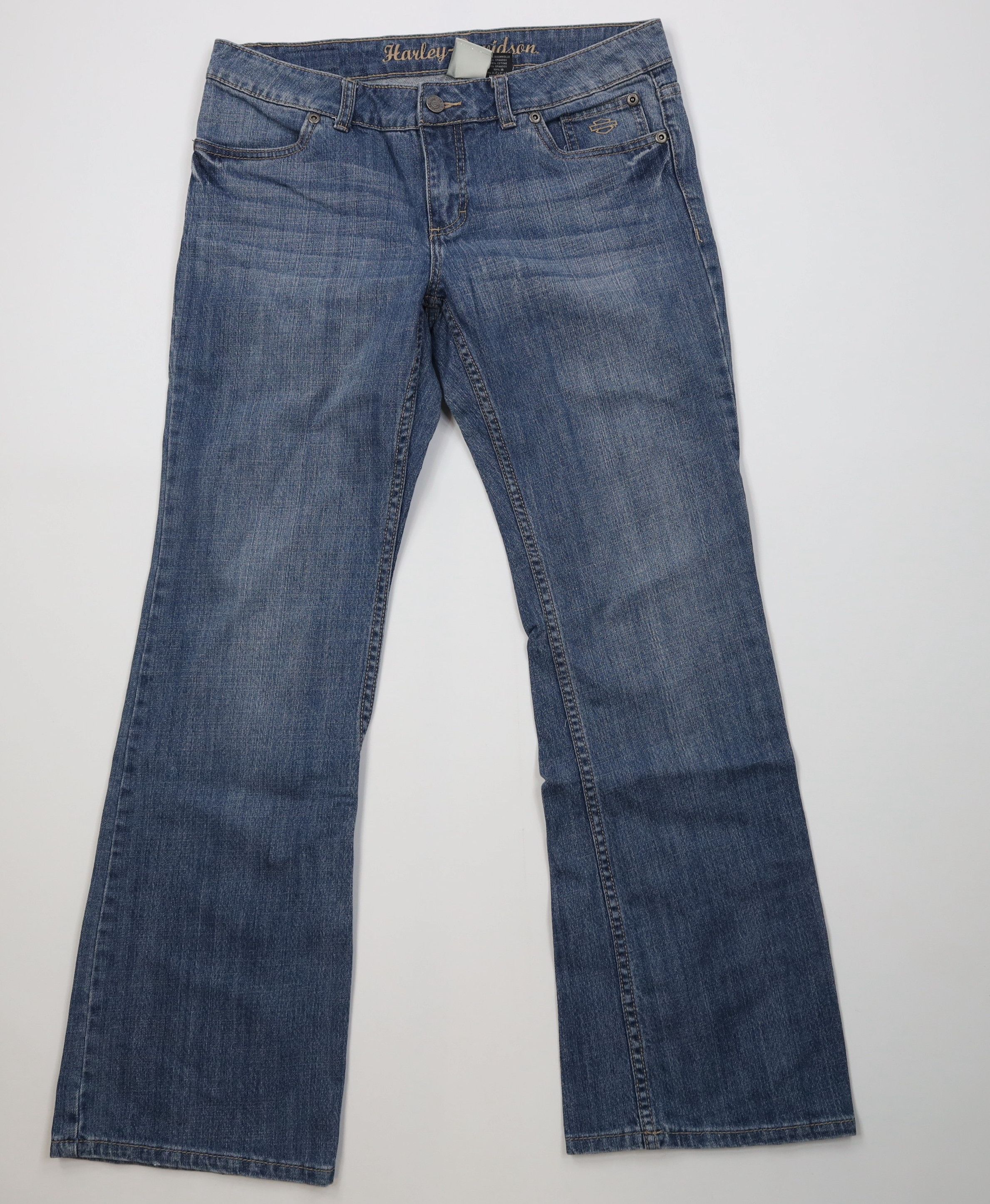 Harley Davidson Vintage Y2K Harley Davidson Flared Wide Leg Jeans Blue Size 32" / US 10 / IT 46 - 1 Thumbnail