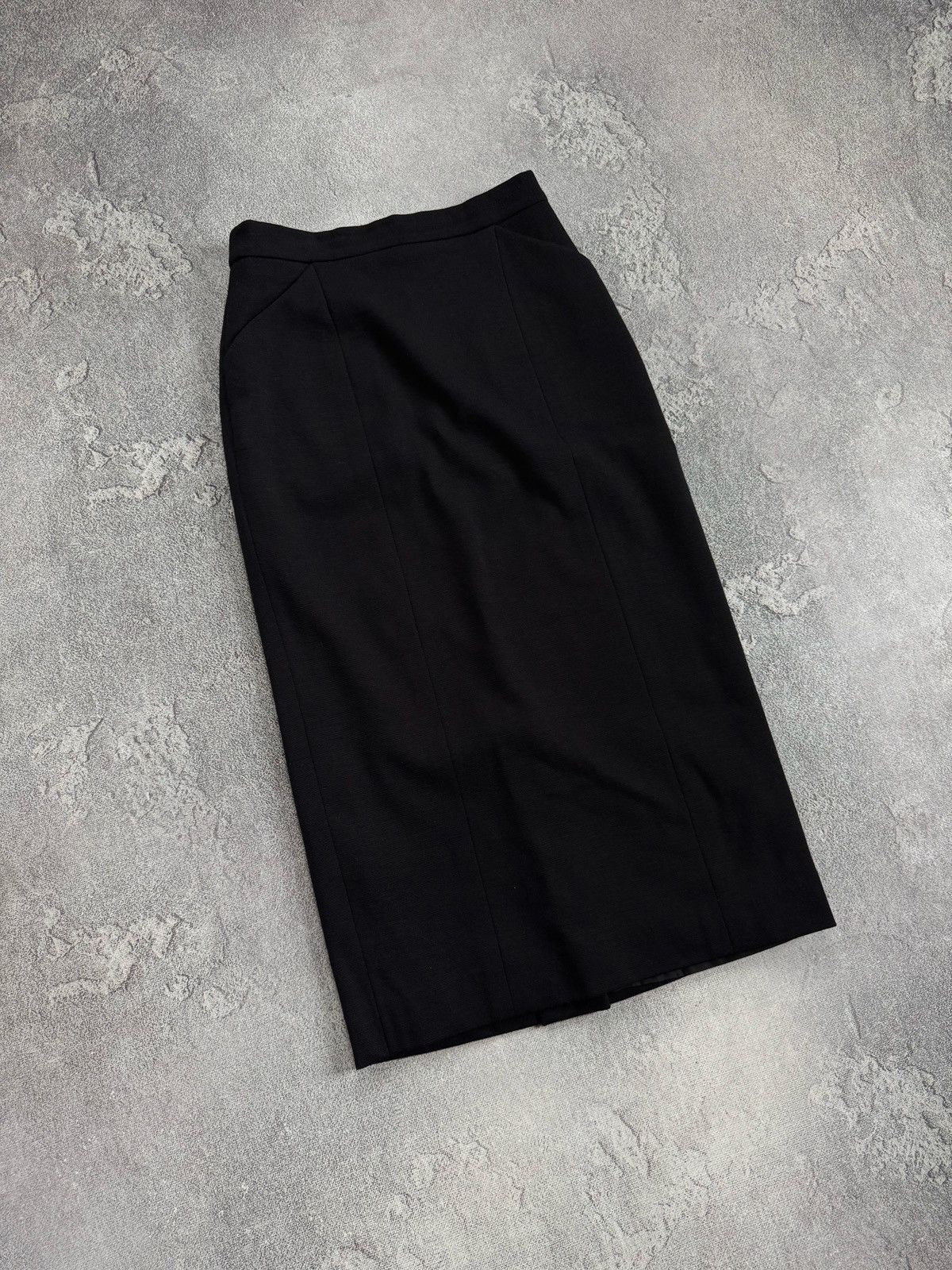 Celine Vintage Celine Paris Black Wool Long Skirt Back Zip Size 38 Size 26" / US 2 / IT 38 - 2 Thumbnail